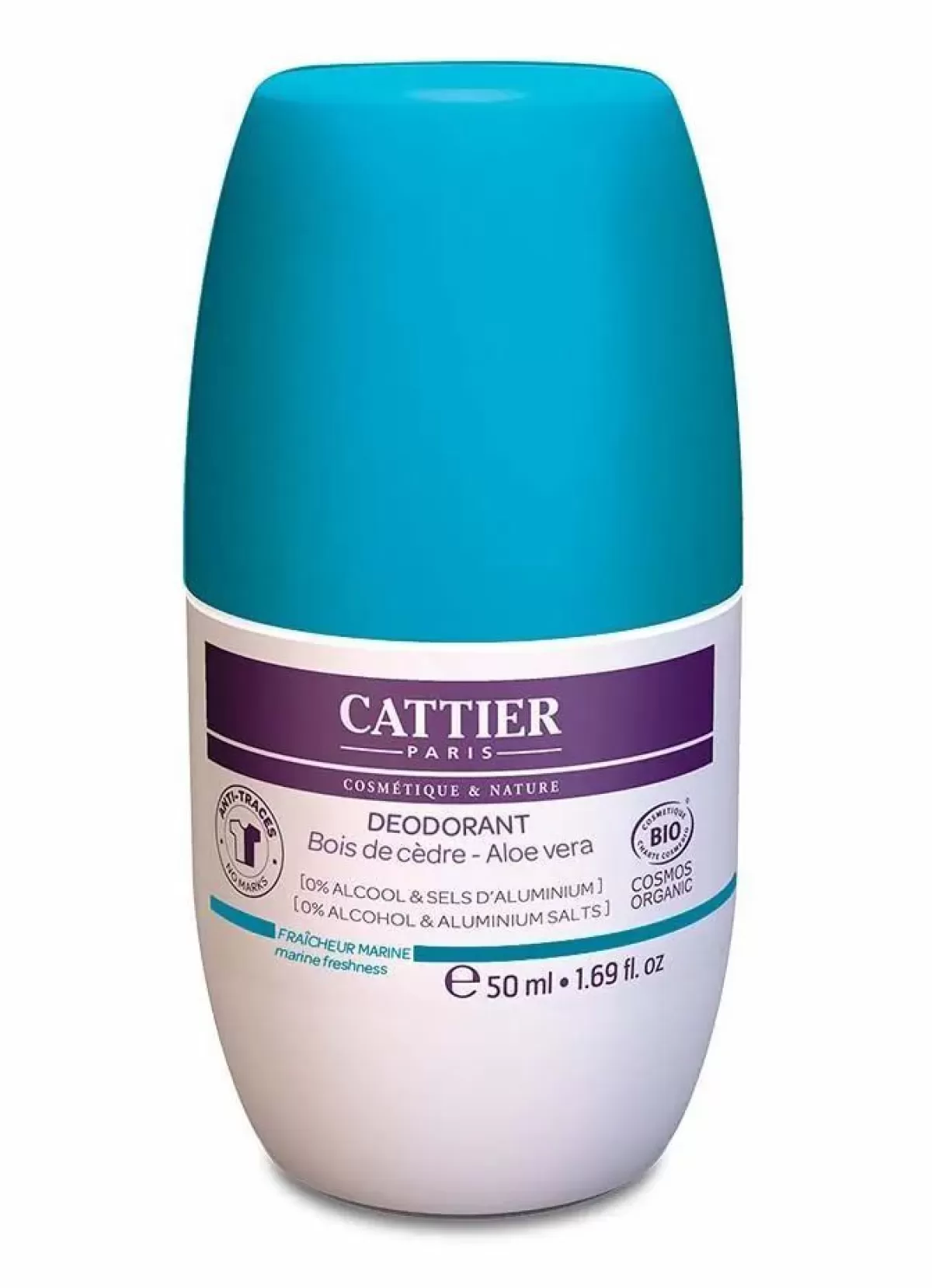 Danefæ Beauty>Cattier Deodrant Roll-On Marine Freshness