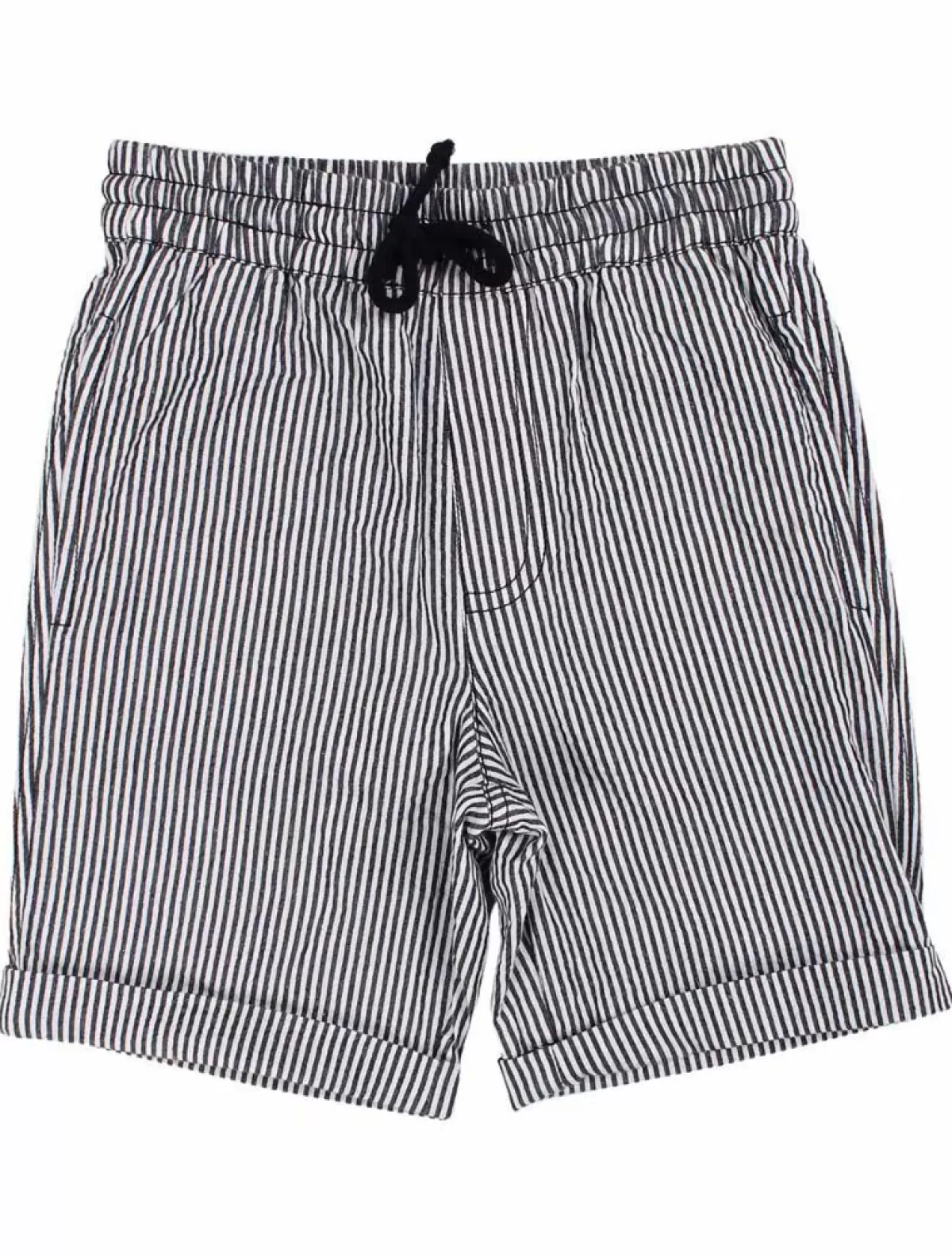 Best Sale Danalfred Searsucker Shorts Black/Chalk Kinder Shorts