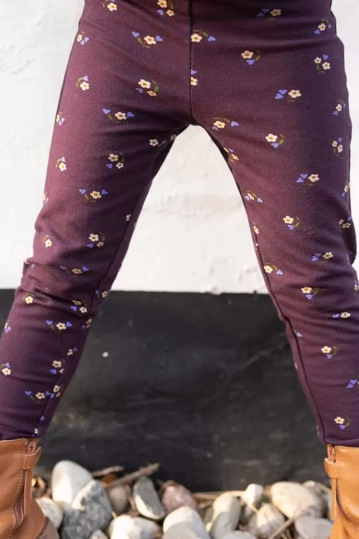 Hot Danandrea Warm Leggings Grey Viola Miniflower Kinder Kinder-Leggings