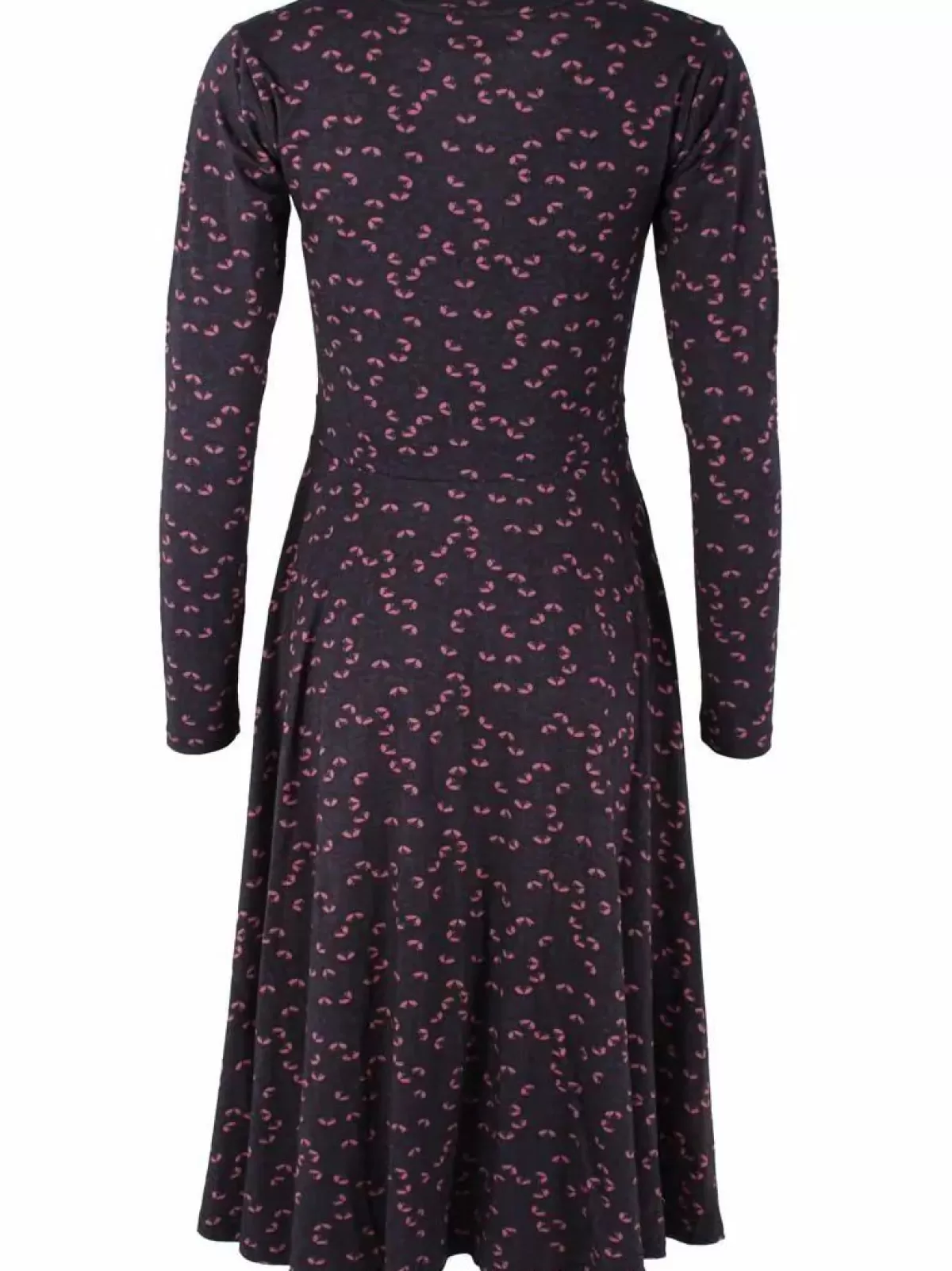 Danefæ Kleider>Danandreasen Viscose Slub Dress Black/Grey Viola Fleurie