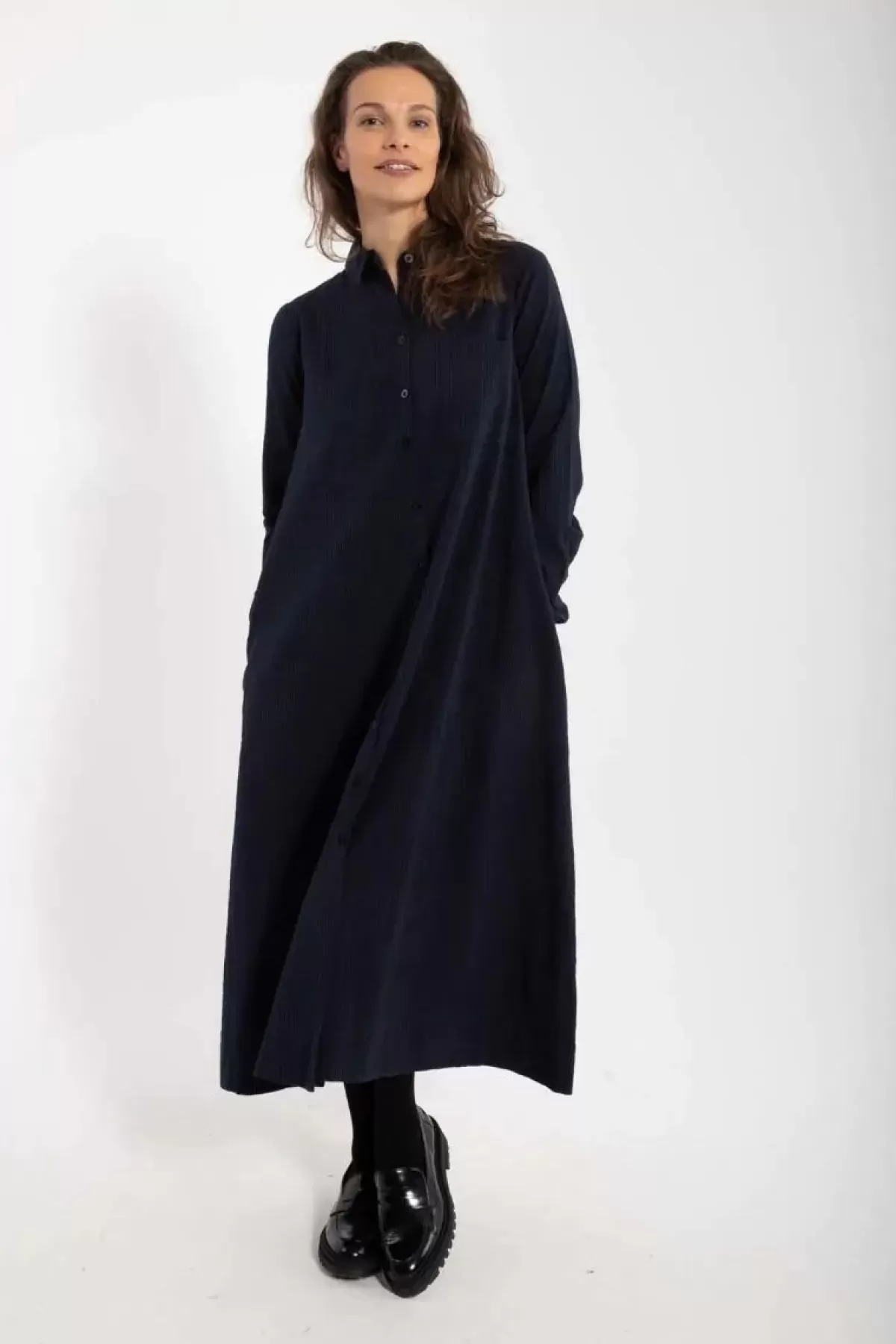 Danefæ Kleider>Danapril Ls Searsucker Dress Black/Marine