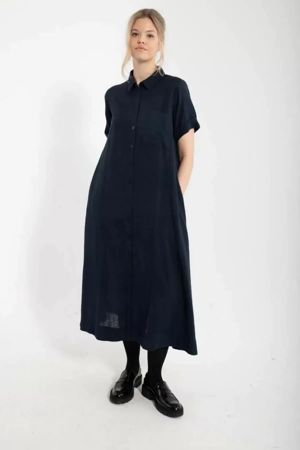 Danefæ Kleider>Danapril Ss Dress Dk Navy