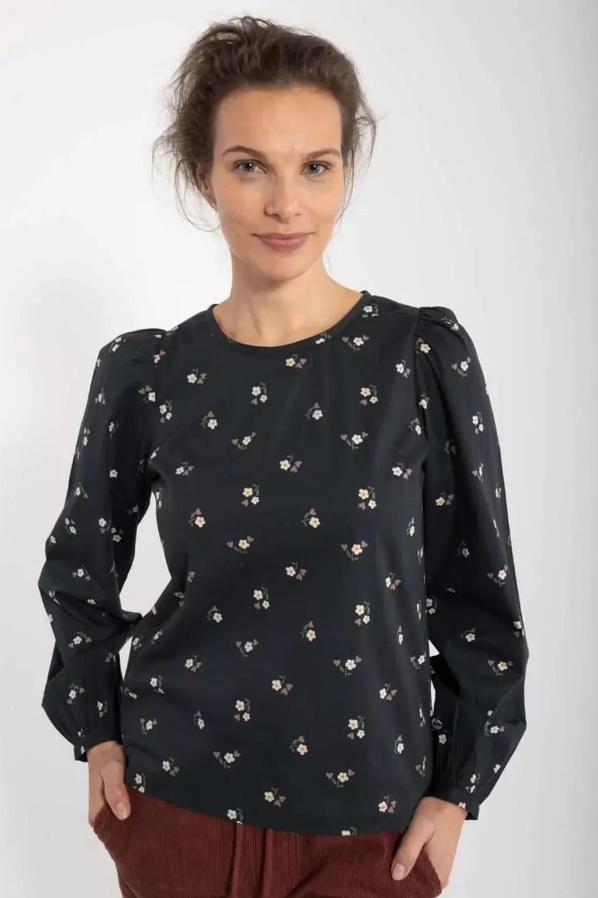 Danefæ Blusen>Danebette Poplin Shirt Black Miniflower