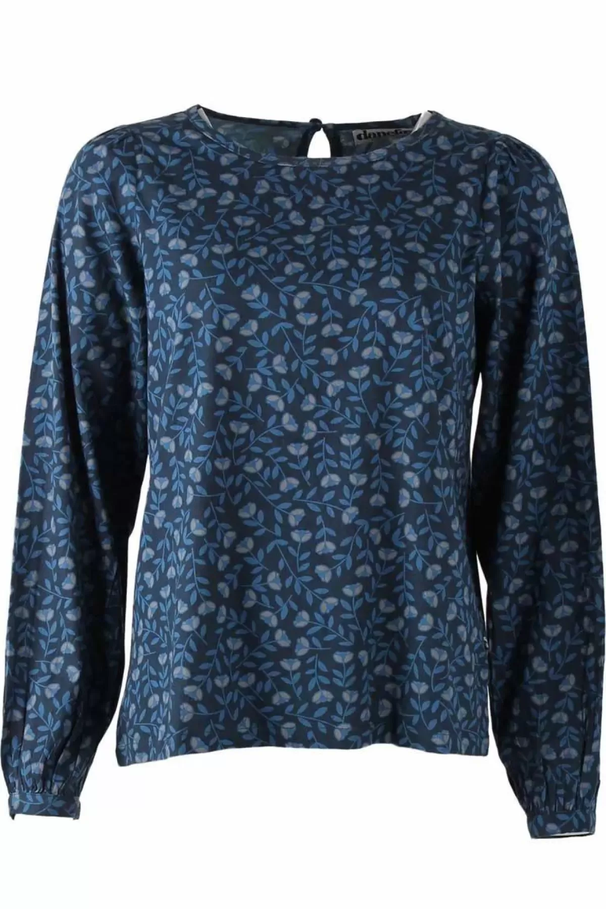 Danefæ Blusen>Danebette Poplin Shirt Marine/Cold Blue Fleurie