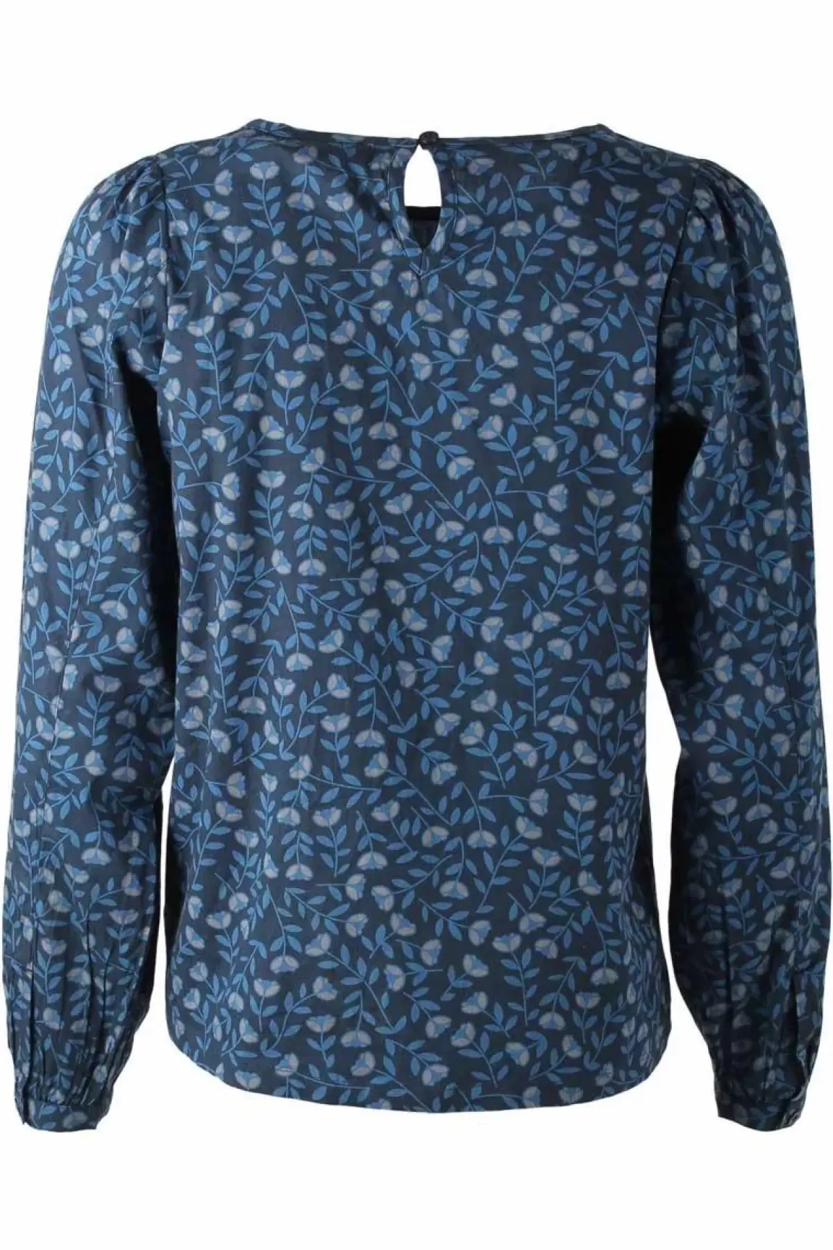 Danefæ Blusen>Danebette Poplin Shirt Marine/Cold Blue Fleurie