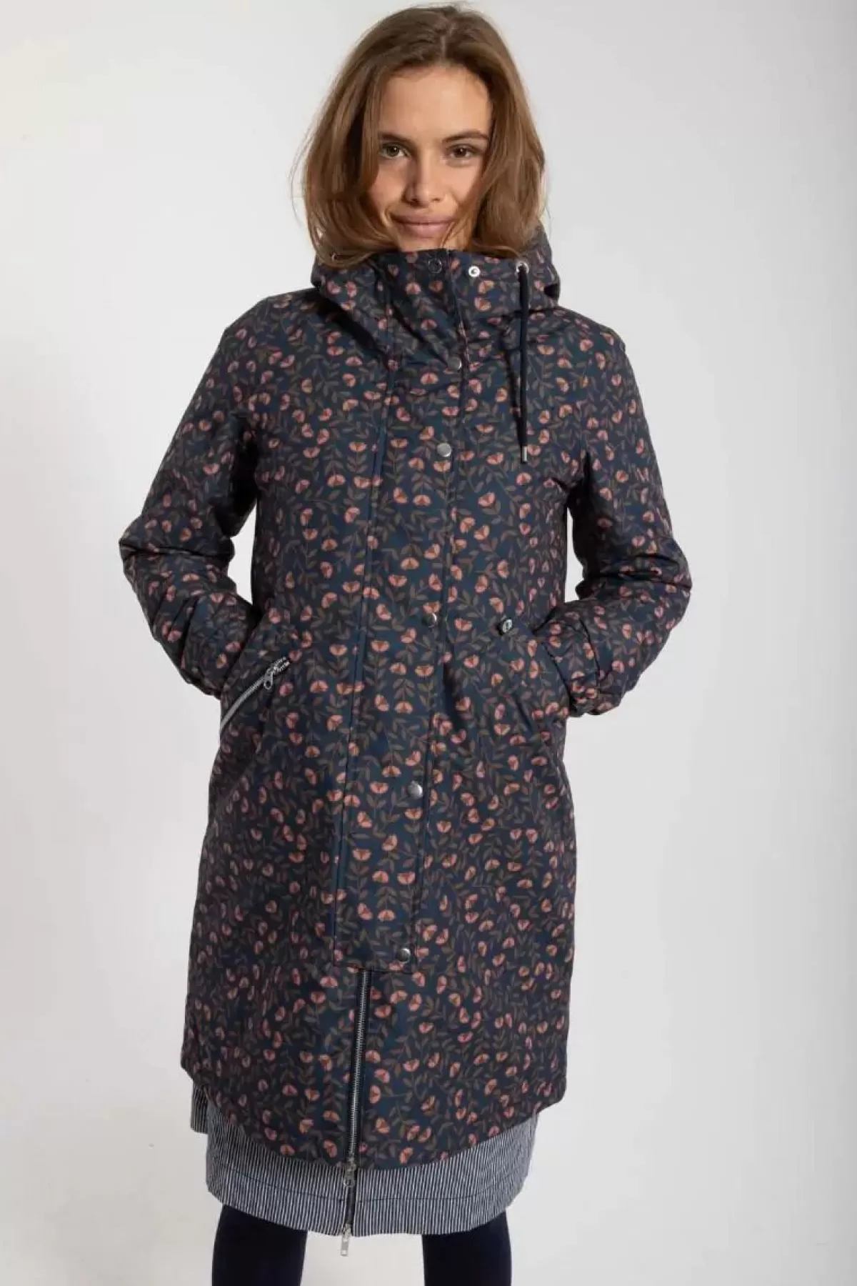 Danefæ Winterjacken>Danebrunhilde Winter Parka Navy Fleurie