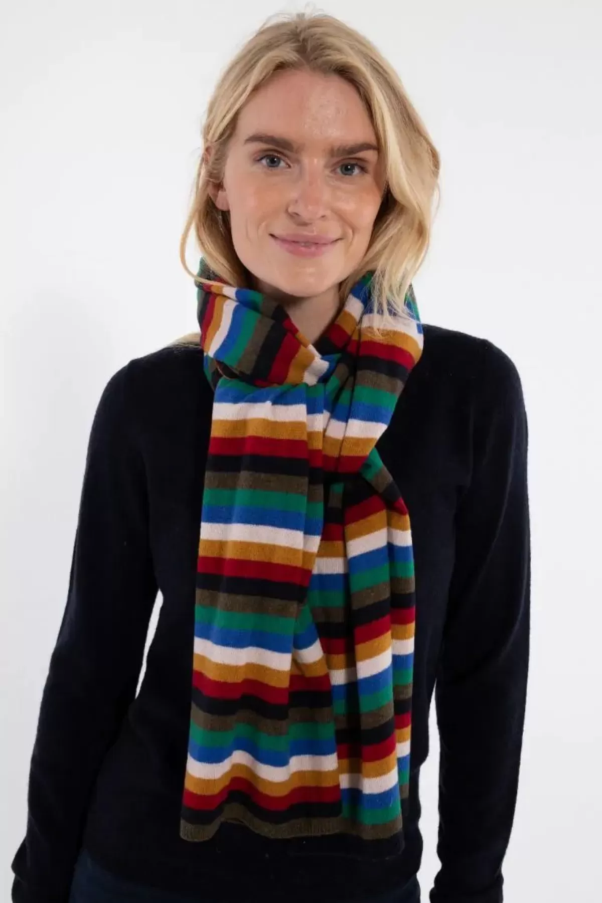 Danefæ Schals>Danebundle-Up Merino Scarf Royal Stripe