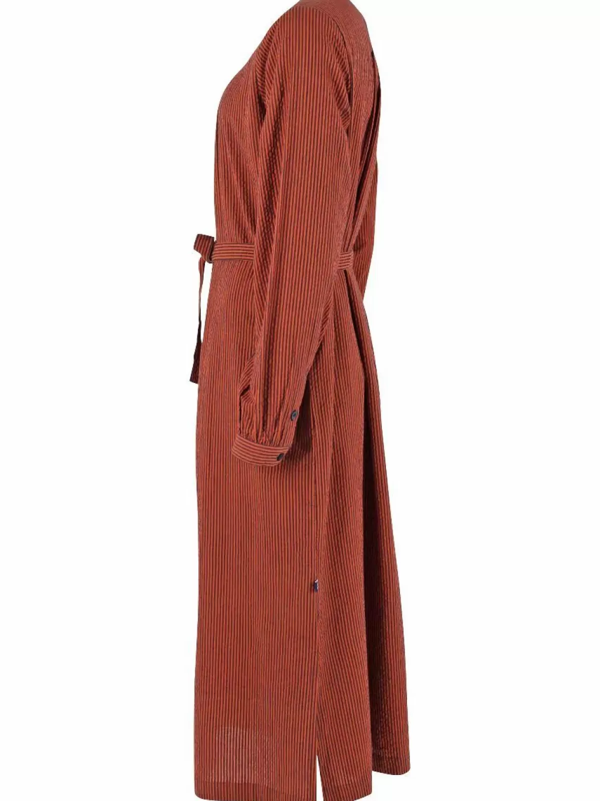 Danefæ Kleider>Danecake Searsucker Dress Rust/Dark Navy