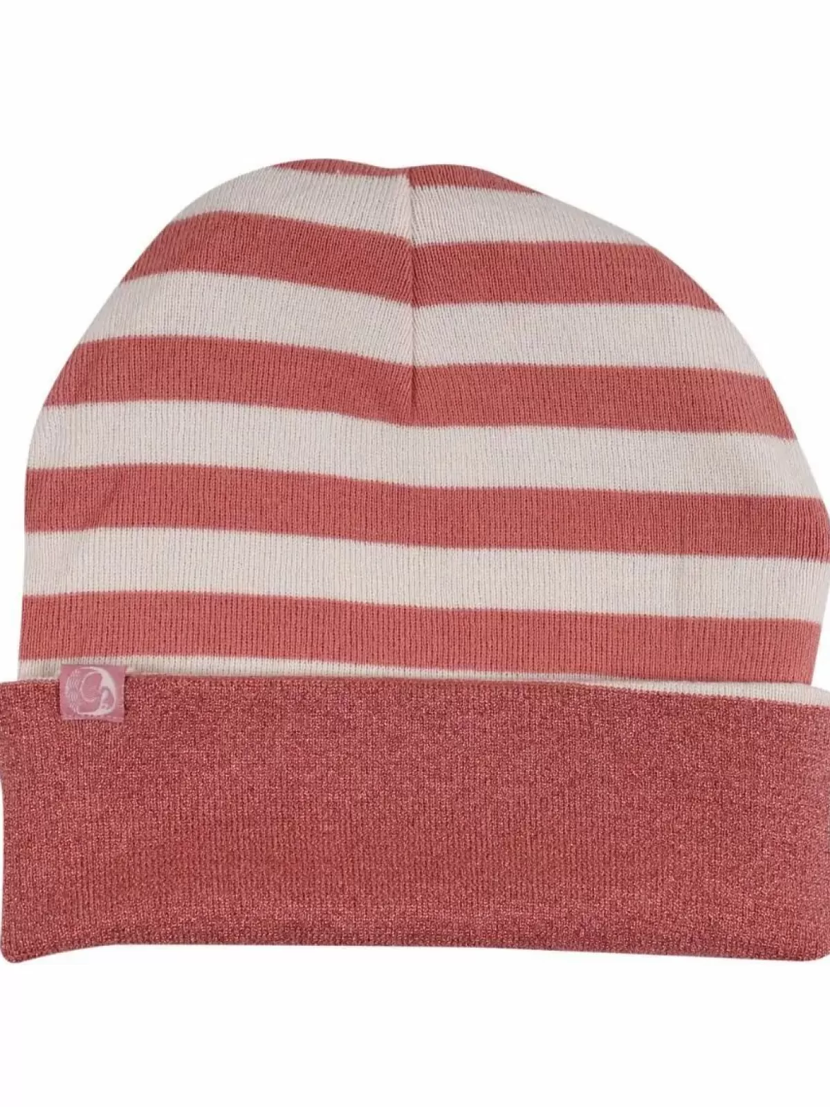 Danefæ Mützen/Hute>Danecarmen Beanie Rose Beige W. Glitter/Rose Beige_Offwhite