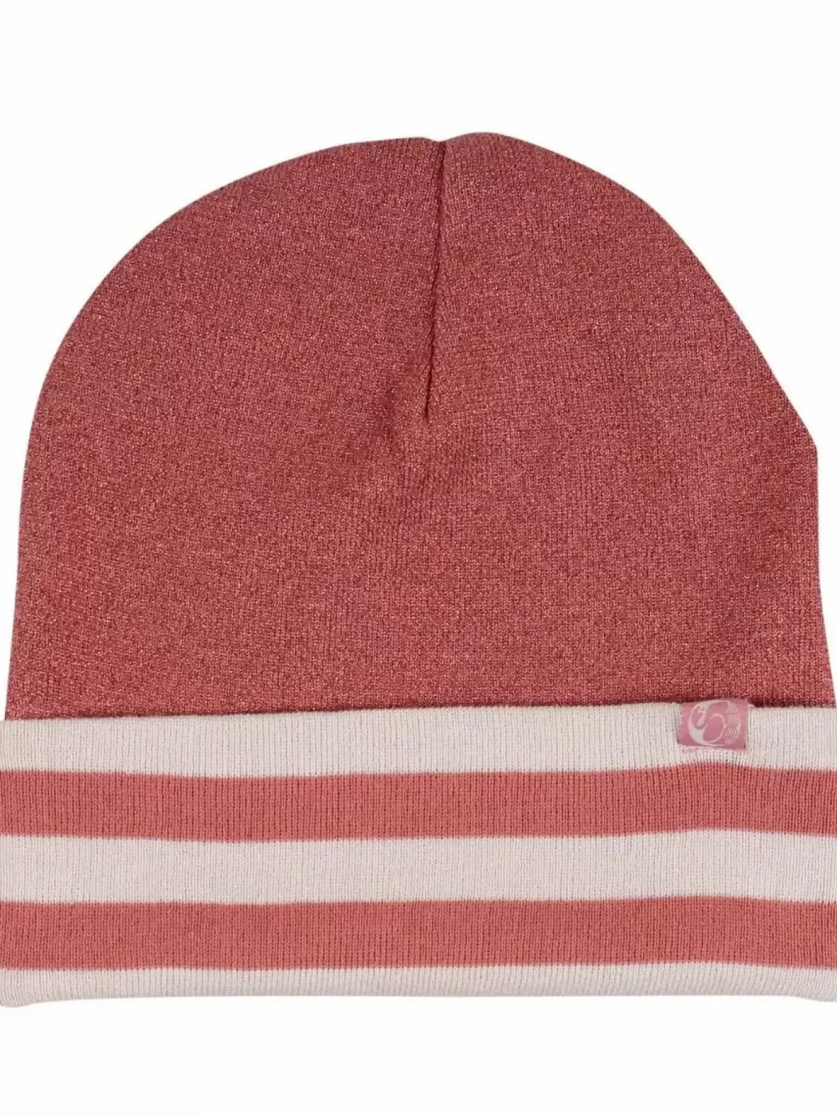 Danefæ Mützen/Hute>Danecarmen Beanie Rose Beige W. Glitter/Rose Beige_Offwhite