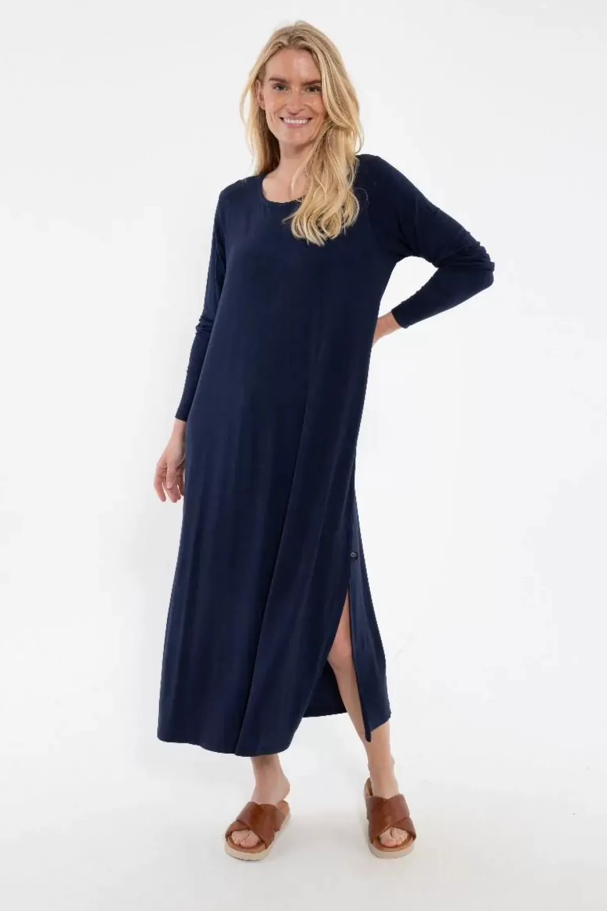 Danefæ Kleider>Danecasilda Ls Viscose Dress Navy