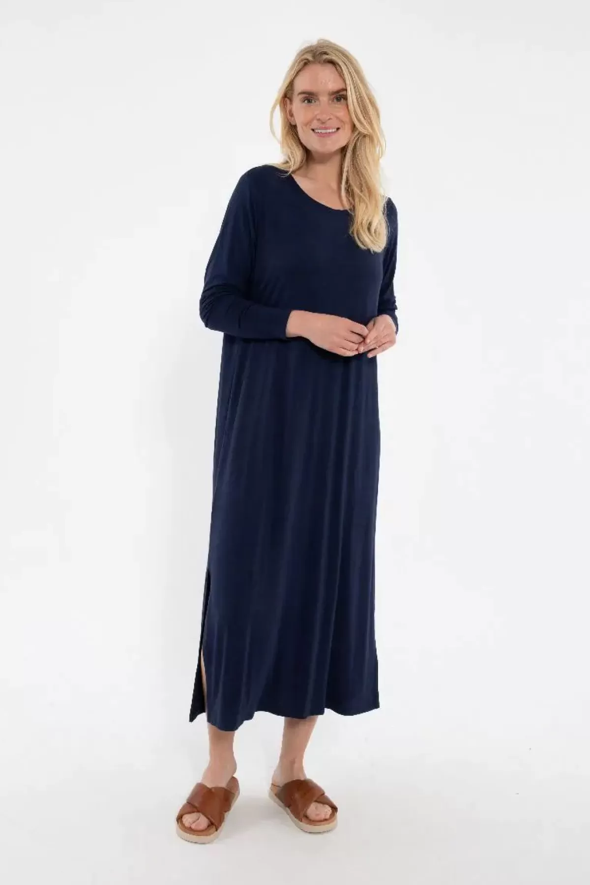 Danefæ Kleider>Danecasilda Ls Viscose Dress Navy