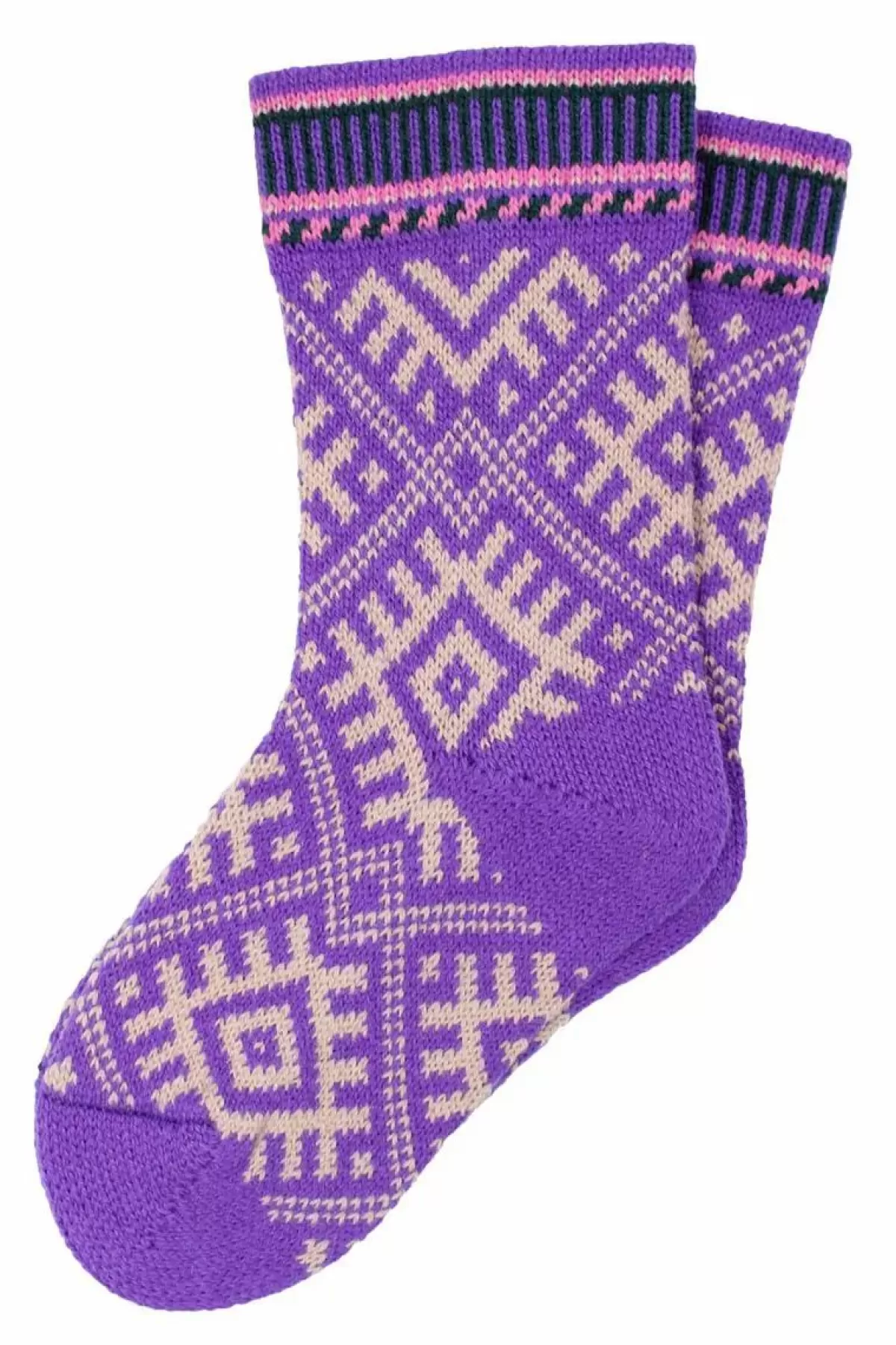 Danefæ Socken Und Strümpfe>Danechalet Wool Socks Purple/Offwhite