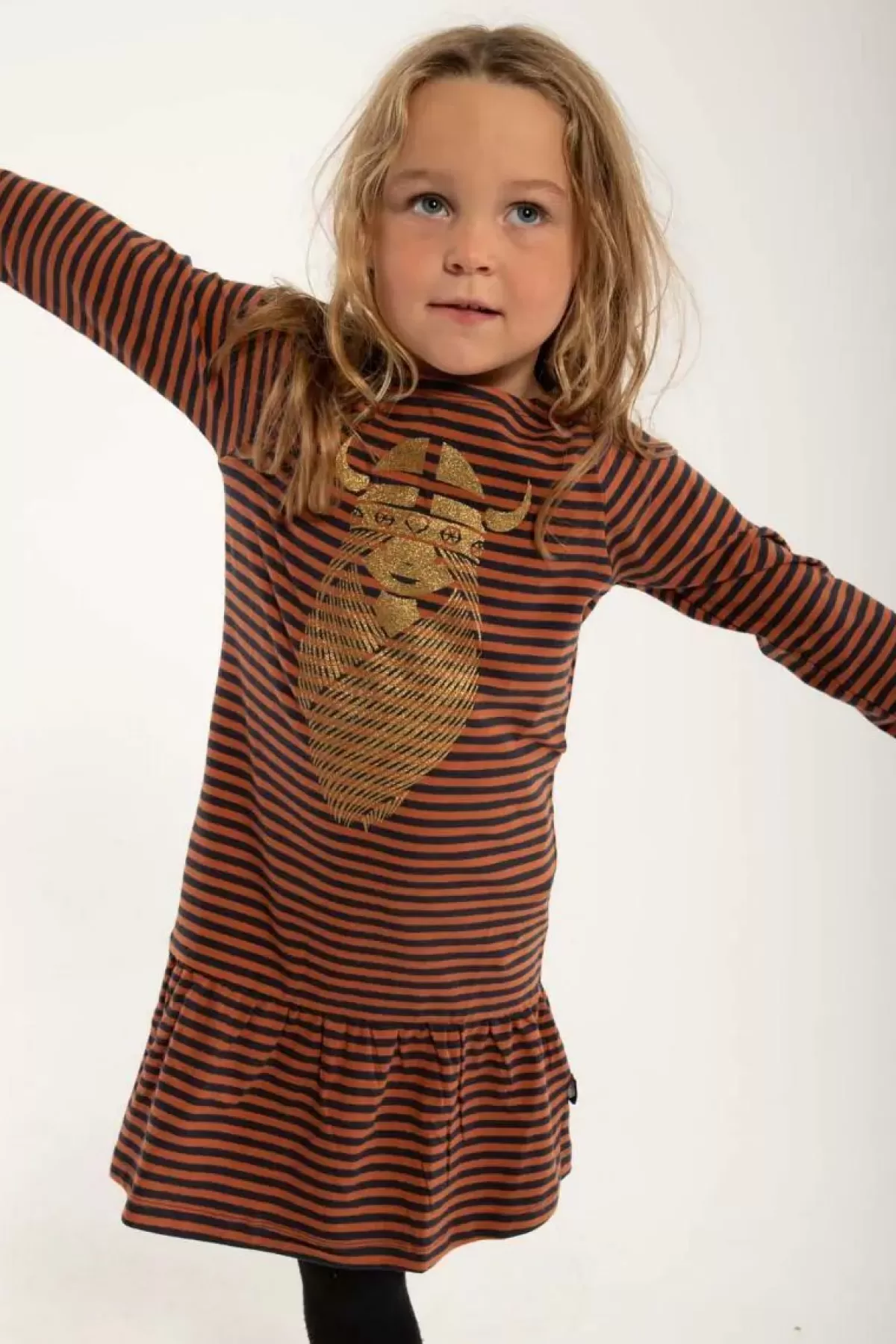 Online Danecookie Dress Dk Navy/Brick Freja (Glitter) Kinder Kleider