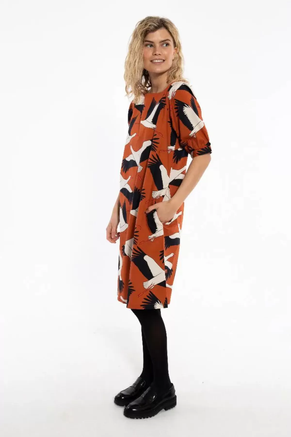 Danefæ Kleider>Danedal Dress Rust Big Stork
