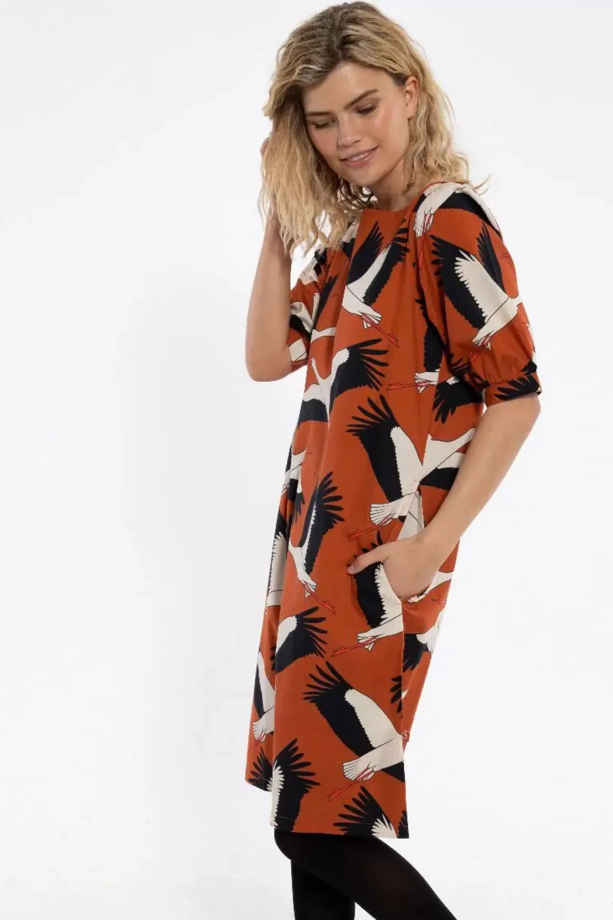 Danefæ Kleider>Danedal Dress Rust Big Stork