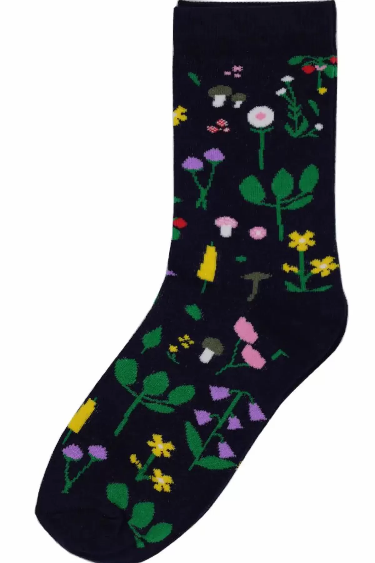 Danefæ Socken Und Strümpfe>Danedanmark Ladies Socks Navy Botanical