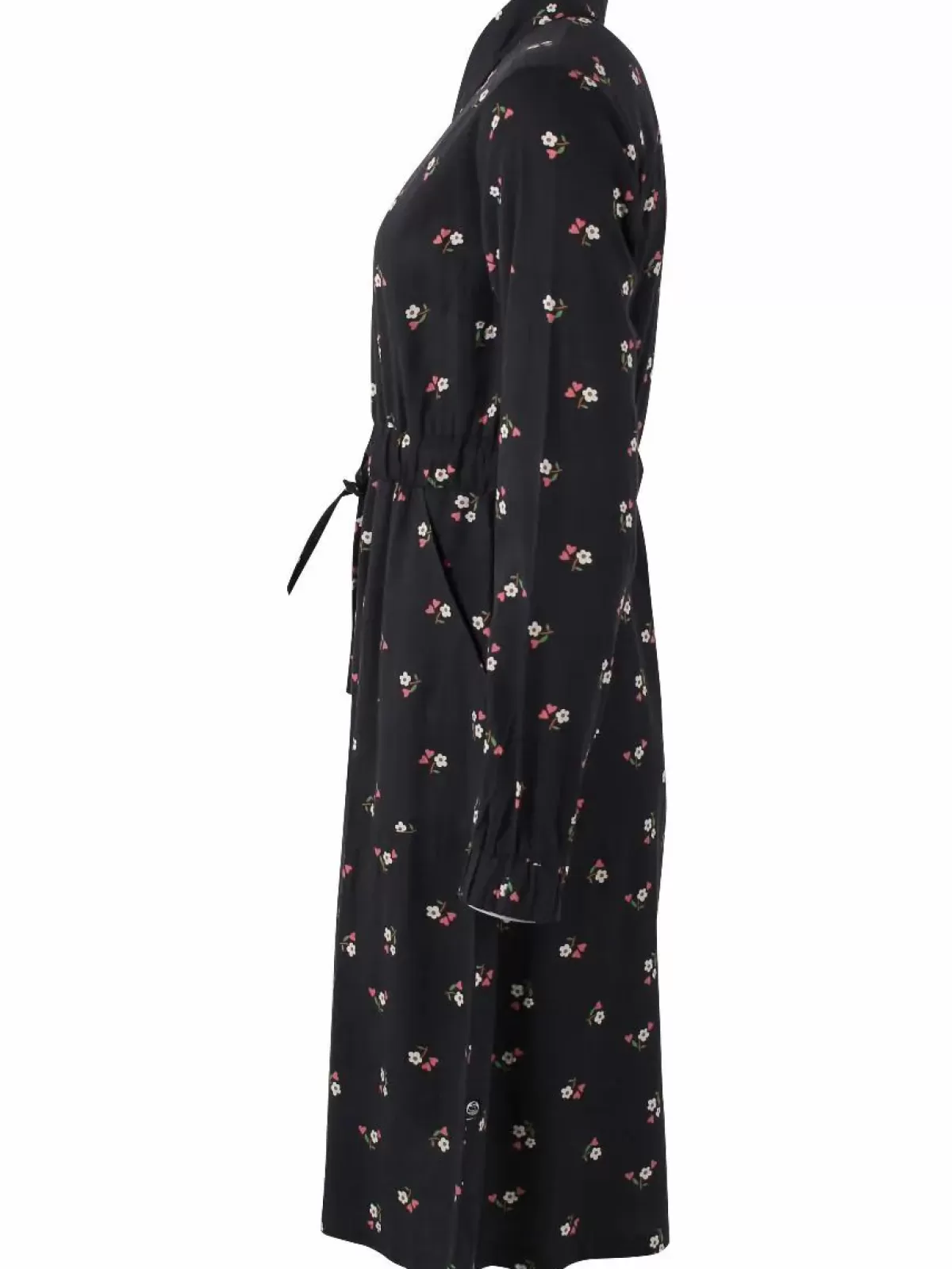 Danefæ Kleider>Daneditte Poplin Dress Black Miniflower
