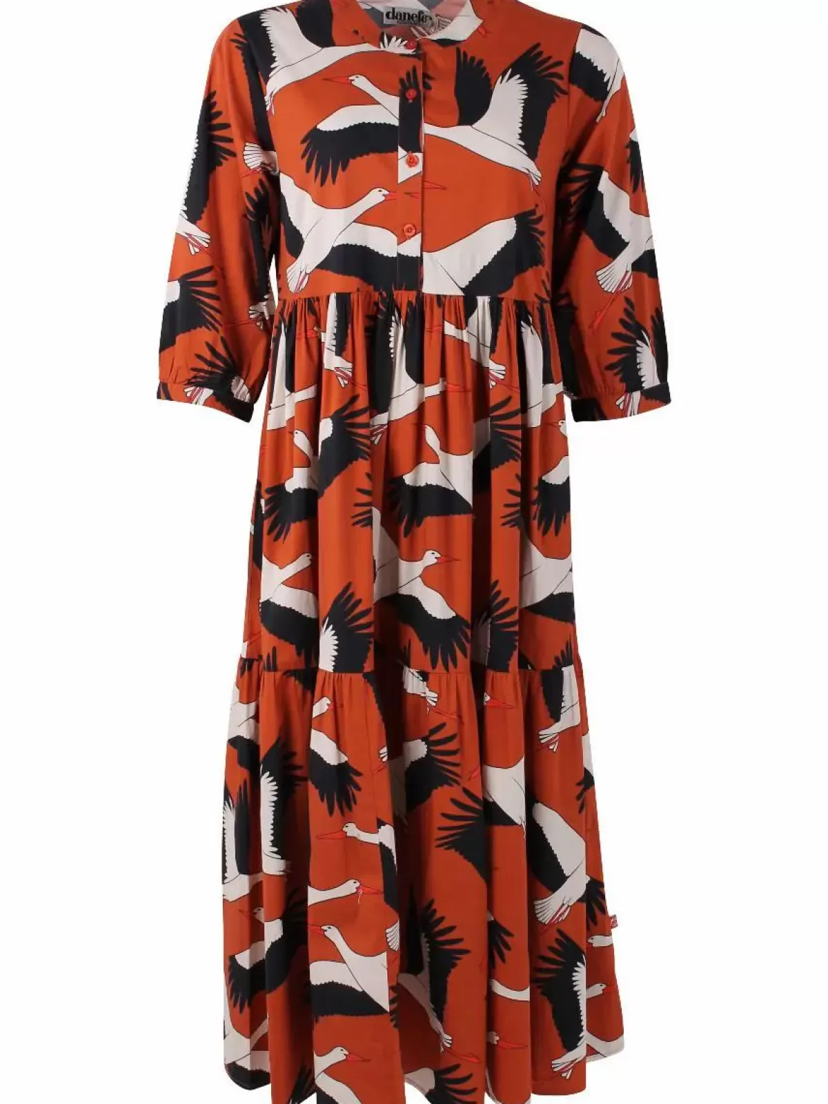 Danefæ Kleider>Danegoodie Dress Rust Big Stork