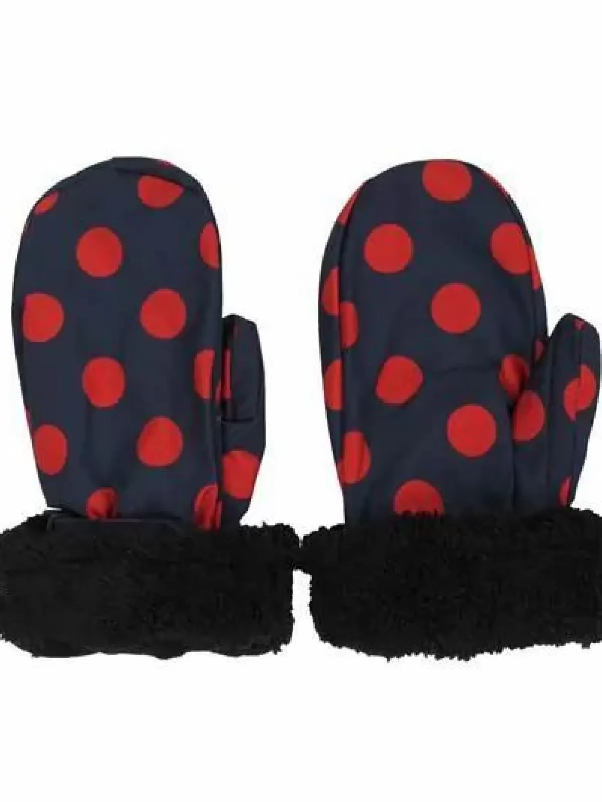 Danefæ Handschuhe>Danehandy Mittens Dark Navy/Dark Rust Dots