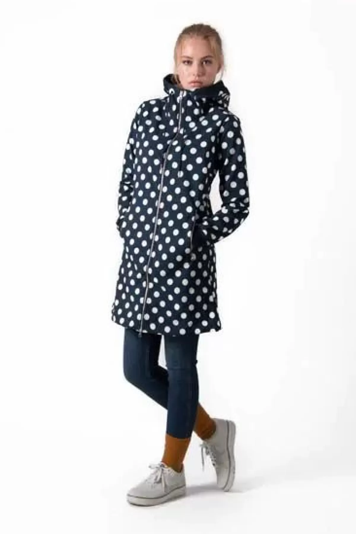 Danefæ Softshell-Jacken>Danejane Softshell Navy/Offwhite Dots