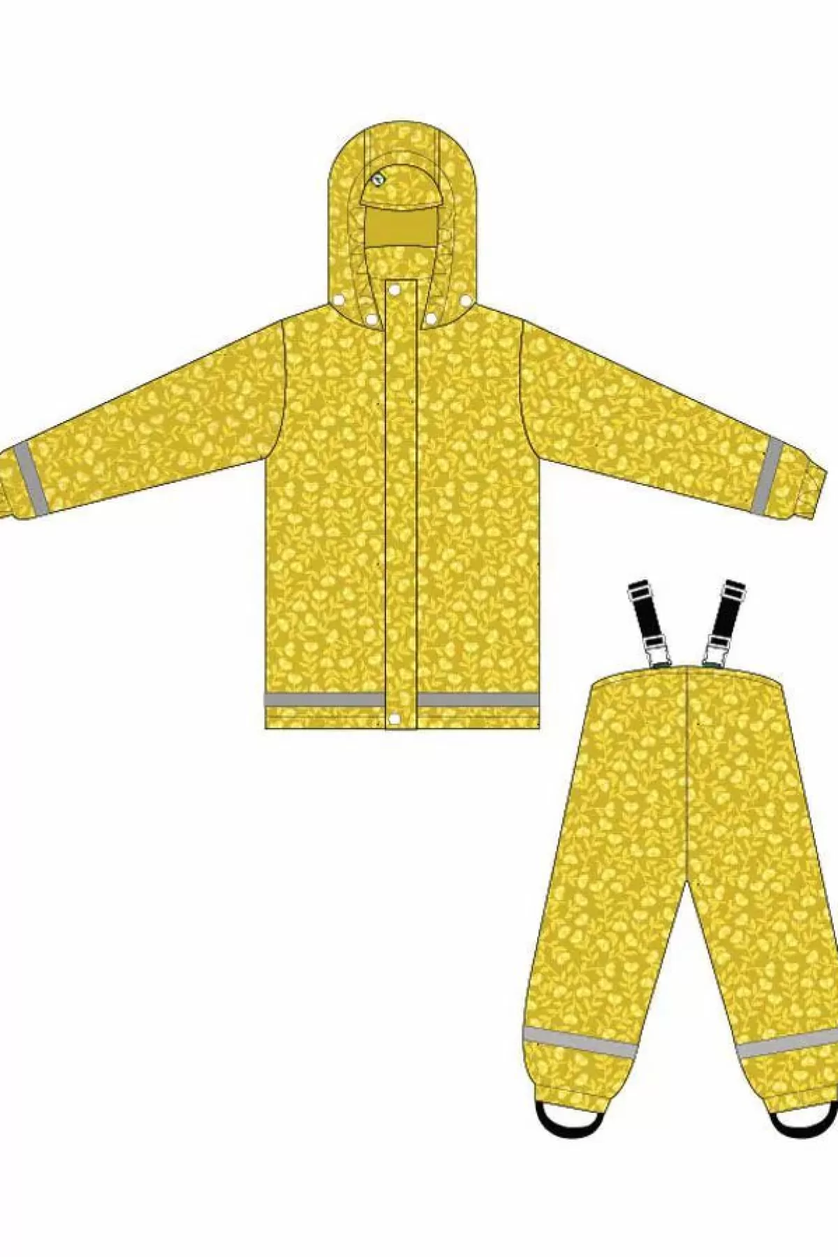 Clearance Danekarl Rain Set Mellow Yellow Fleurie Kinder Regenbekleidung