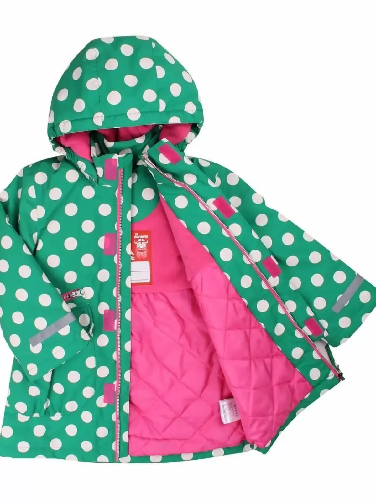 Shop Danekirstine Winter Jacket Green/Chalk Dots Kinder Winterjacken