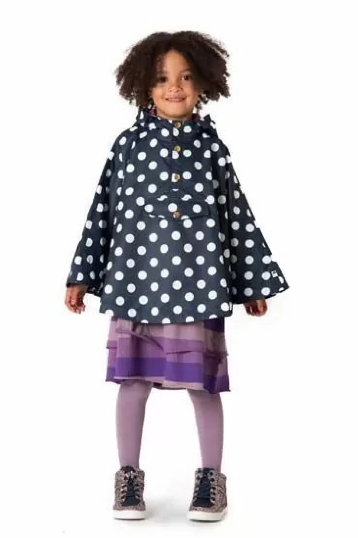 Cheap Danela Poncho Navy/Offwhite Dots Kinder Regenbekleidung