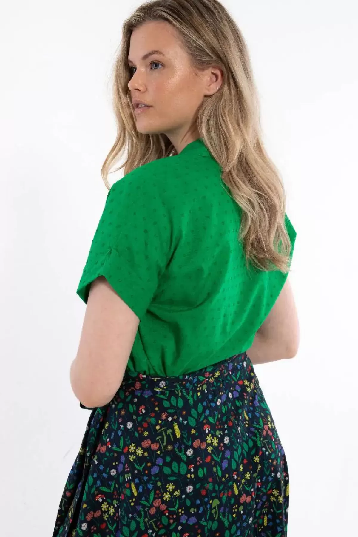 Danefæ Blusen>Danelena Cotton Dot Shirt Green