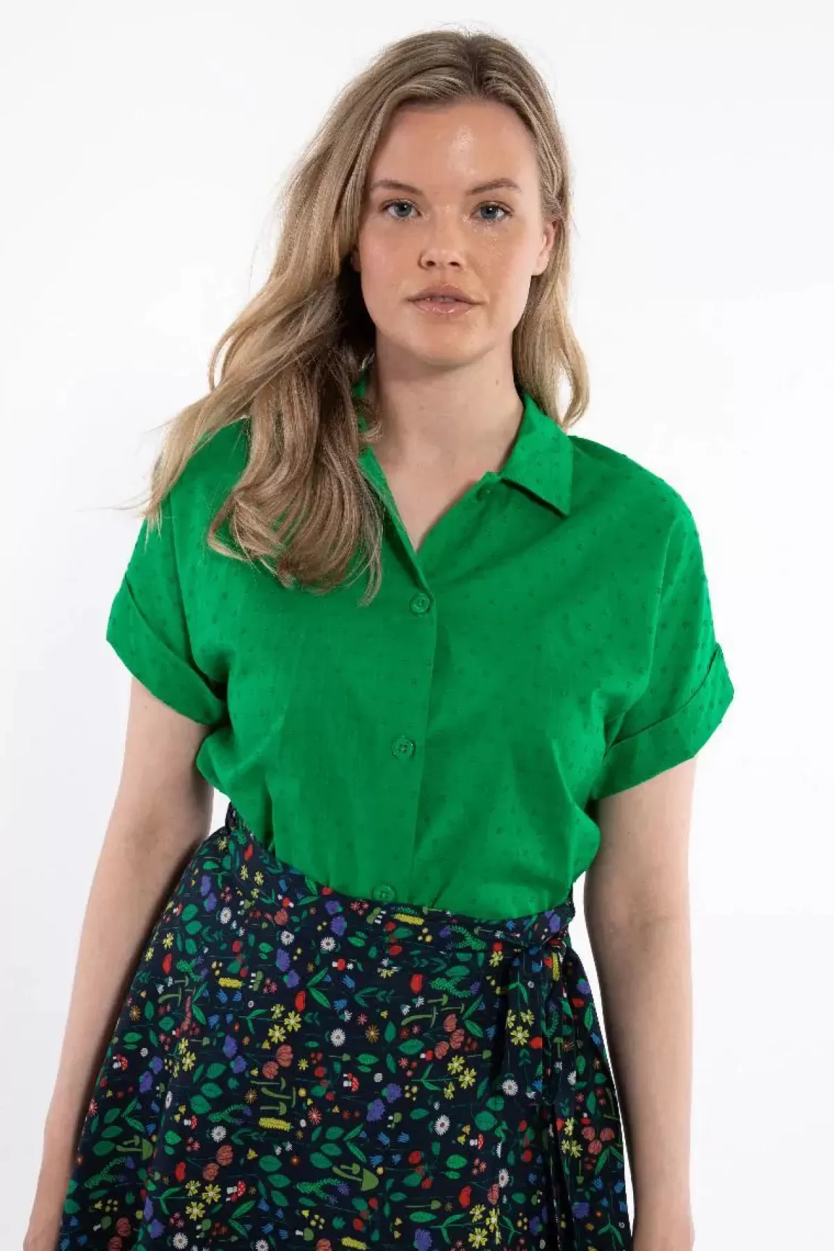 Danefæ Blusen>Danelena Cotton Dot Shirt Green