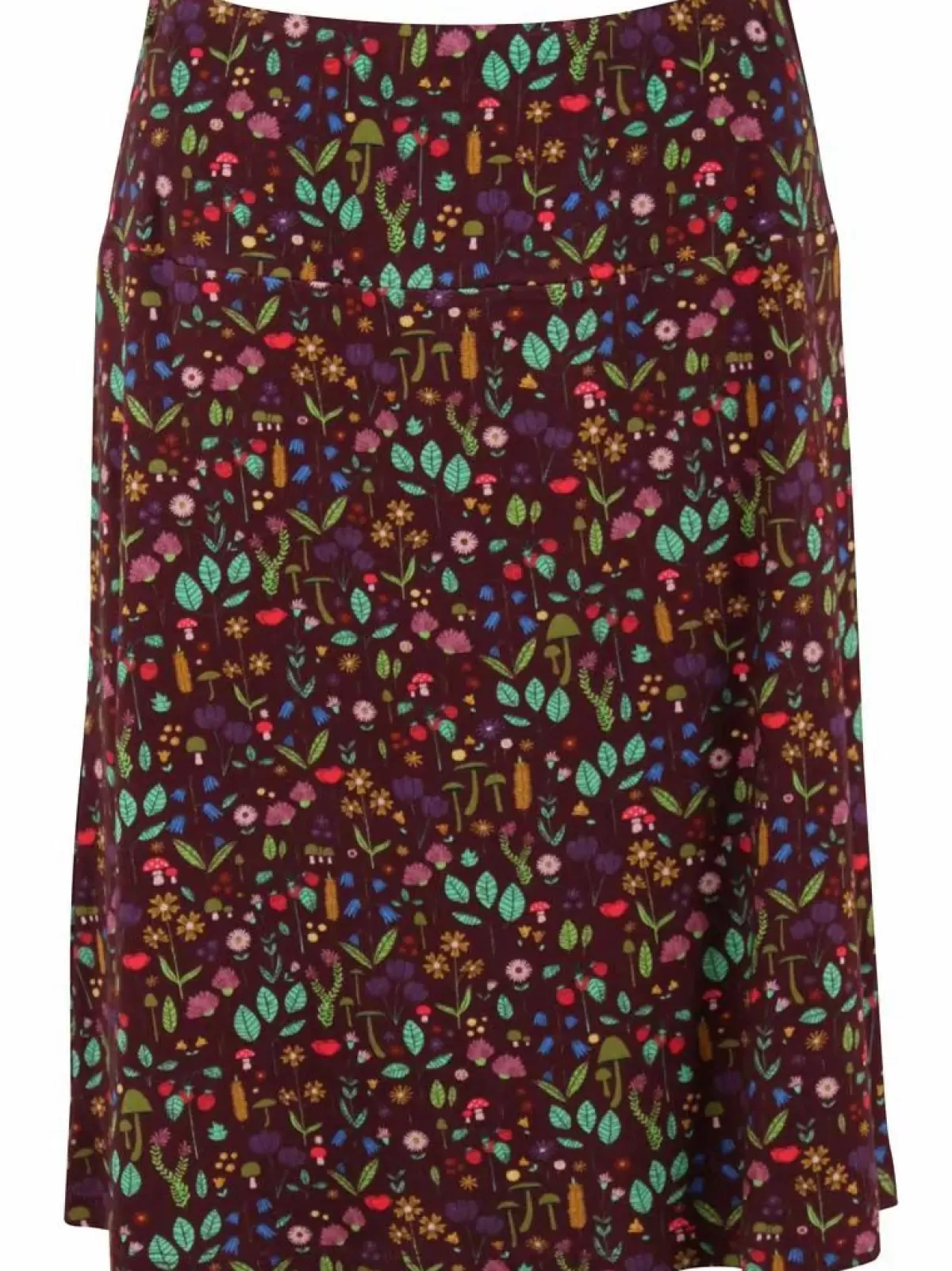 Danefæ Röcke>Danelissen Heavy Interlock Skirt Dark Bordeaux Botanical