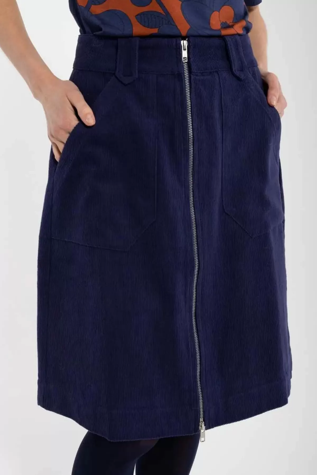 Danefæ Röcke>Danemadelaine Cord Skirt Grey Marine