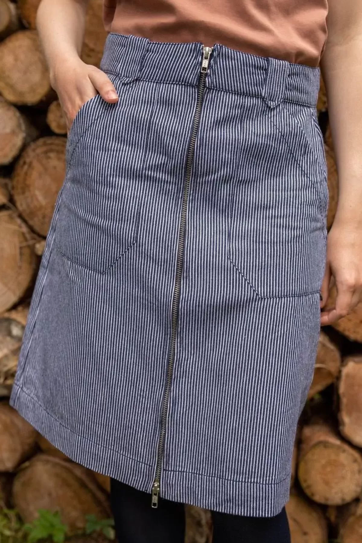 Danefæ Röcke>Danemadelaine Denim Skirt Milkboy Stripe