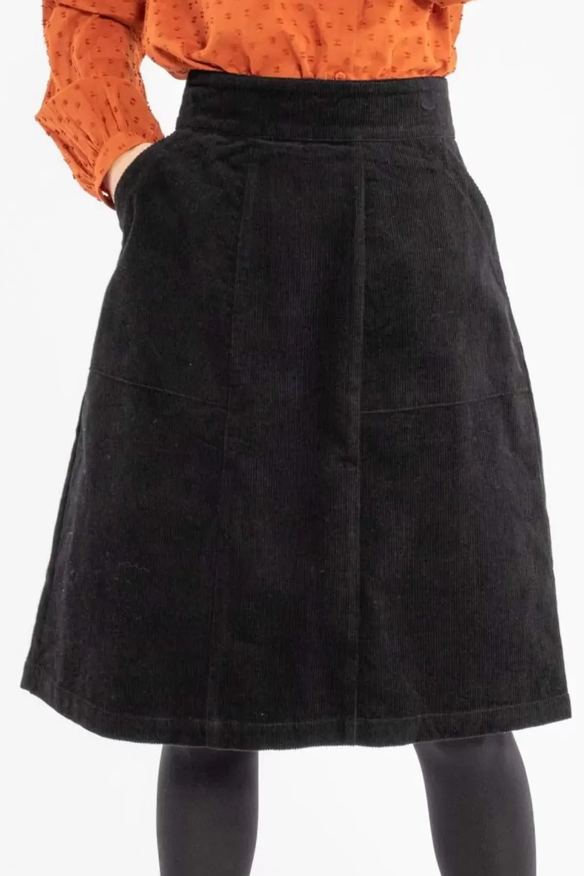 Danefæ Röcke>Danemaren Cord Skirt Black