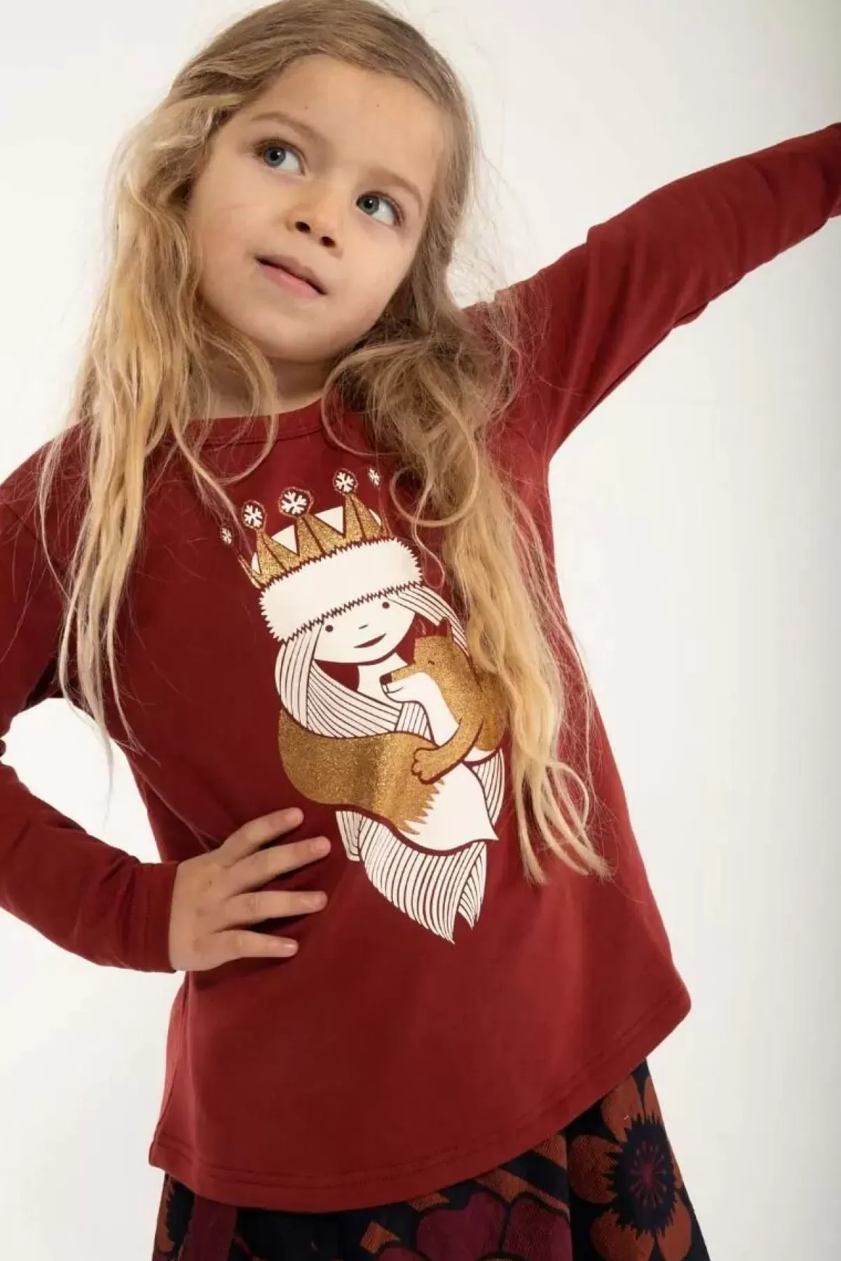 Store Danematador Sweat Red Wine Sne Prinsesse Kinder Sweatshirts