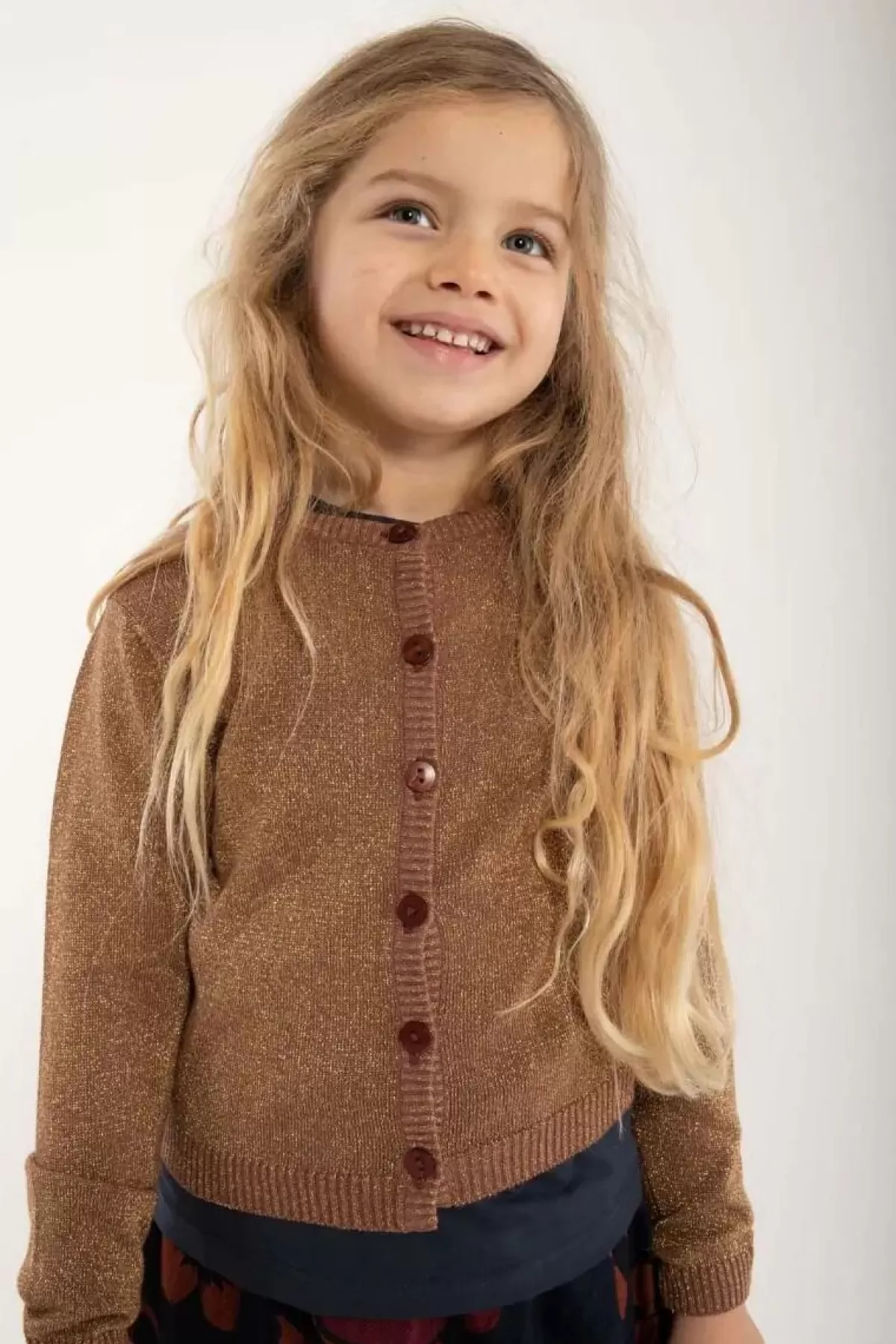 Best Danemerle Cardigan Beige Rose W. Gold Glitter Kinder Alles Aus Strick