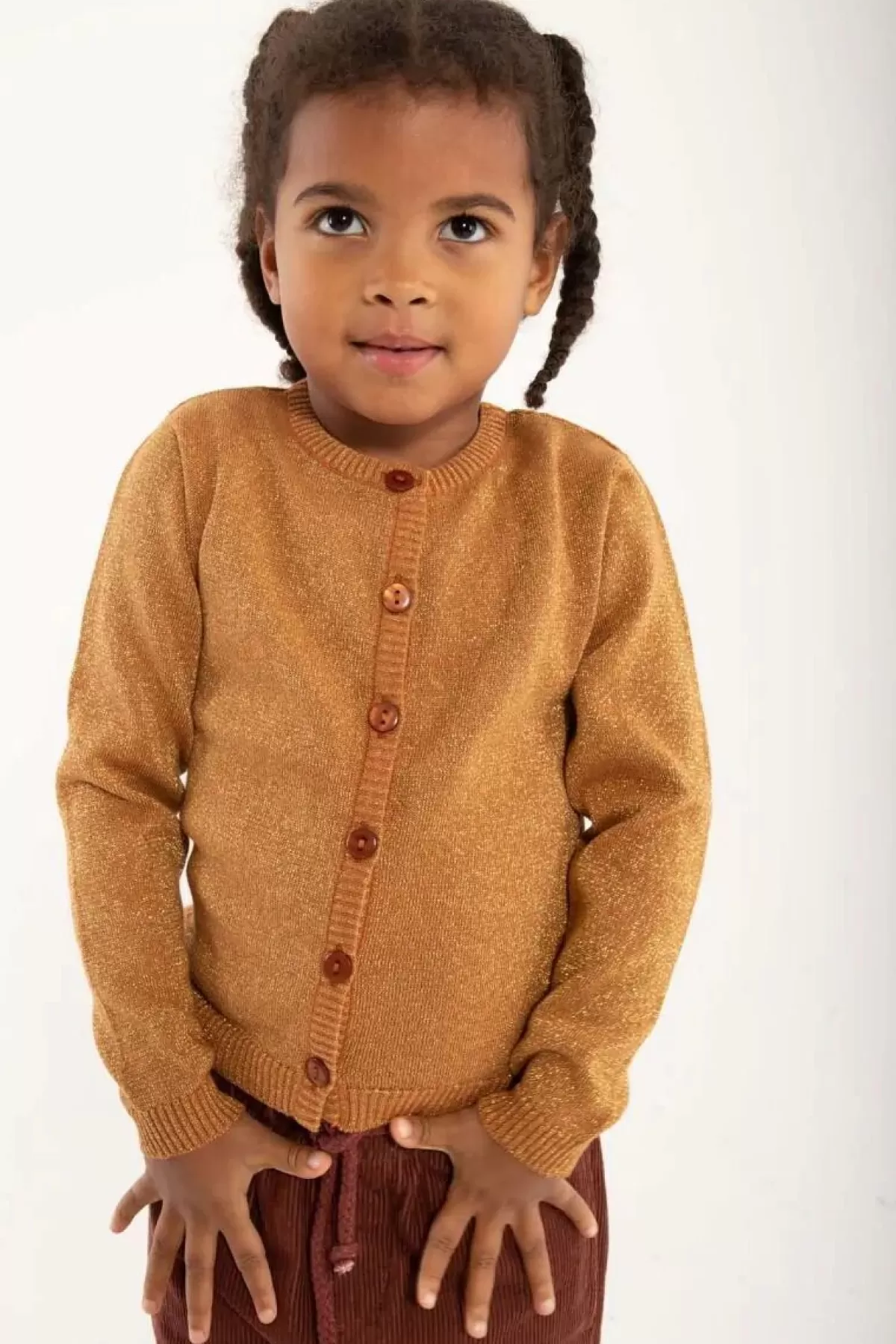 Store Danemerle Cardigan Occer W. Gold Glitter Kinder Alles Aus Strick