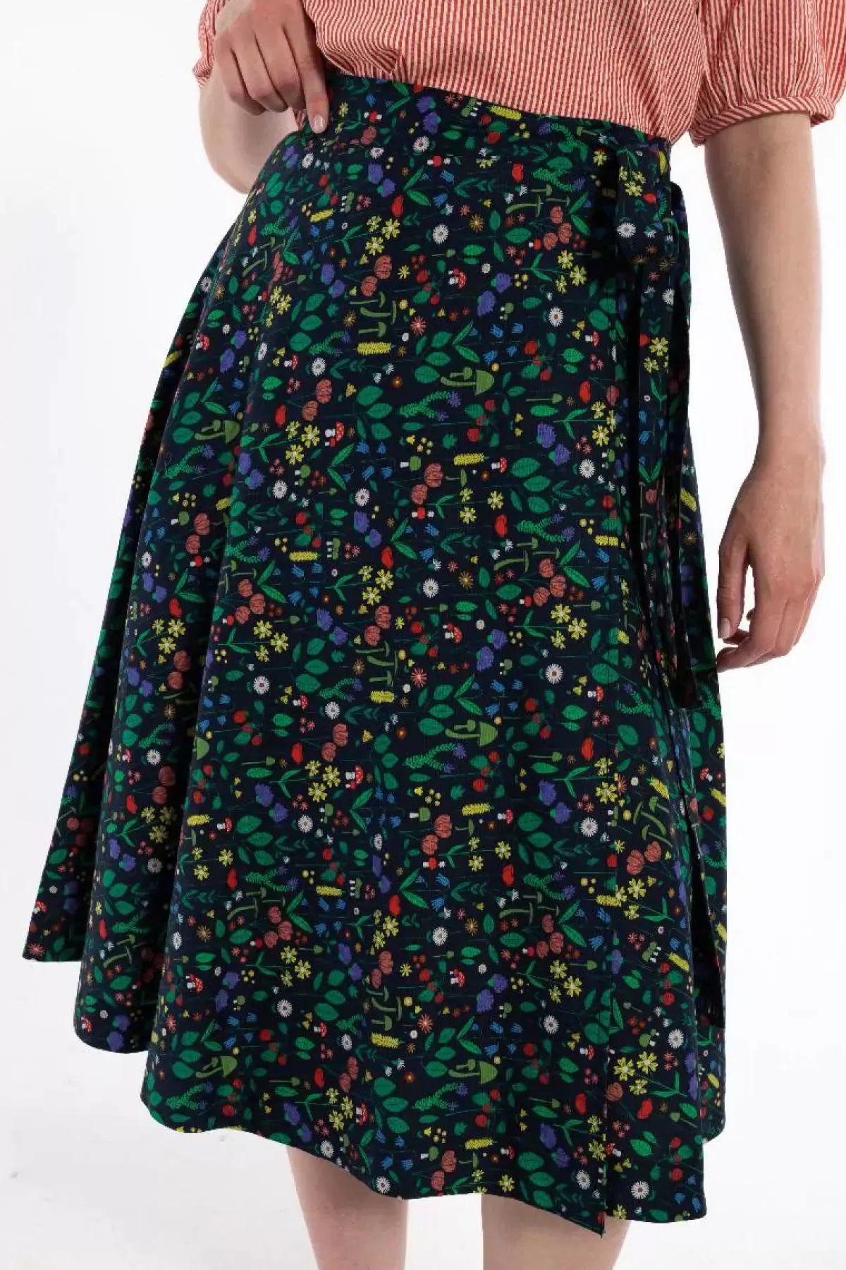 Danefæ Röcke>Danemikkelsen Poplin Skirt Dk Navy Botanical