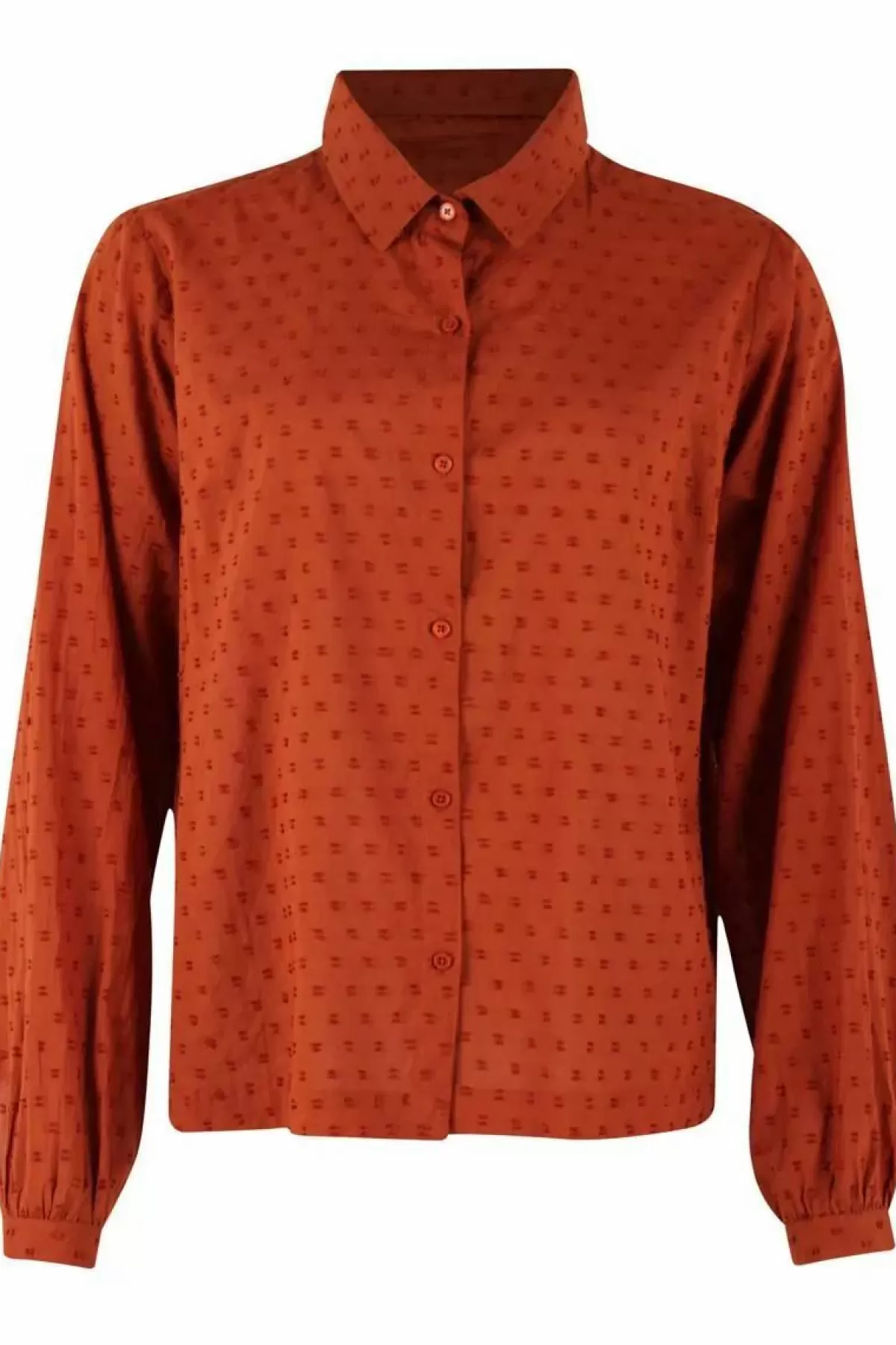 Danefæ Blusen>Danenovember Cotton Dot Shirt Rust