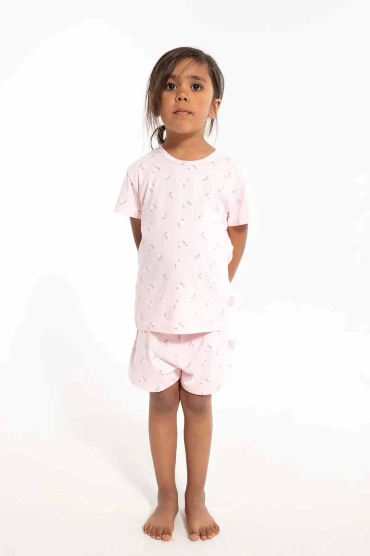 Best Danepoppy Set Light Pink Miniflower Kinder Pyjamas