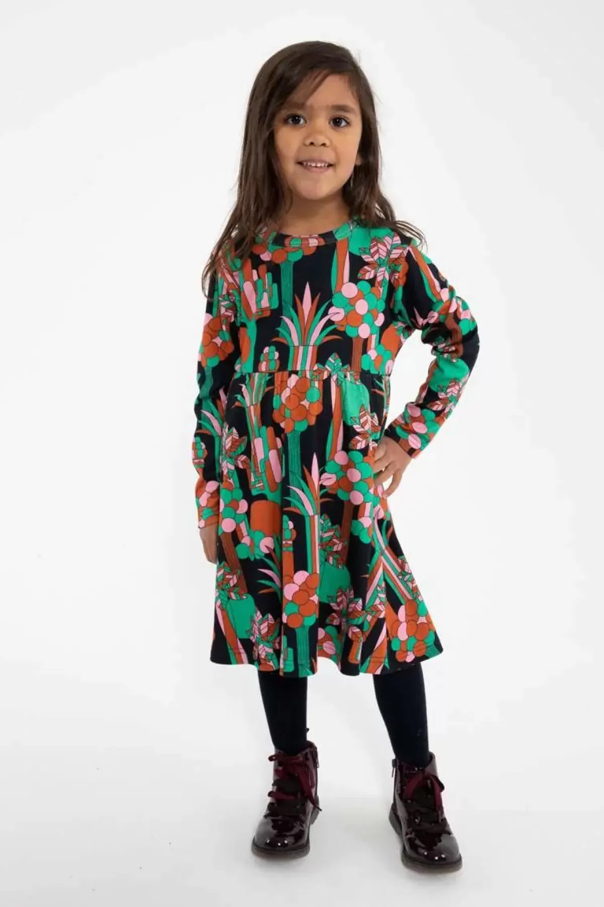 Fashion Danepopsicle Interlock Dress Black Flowforest Kinder Kleider