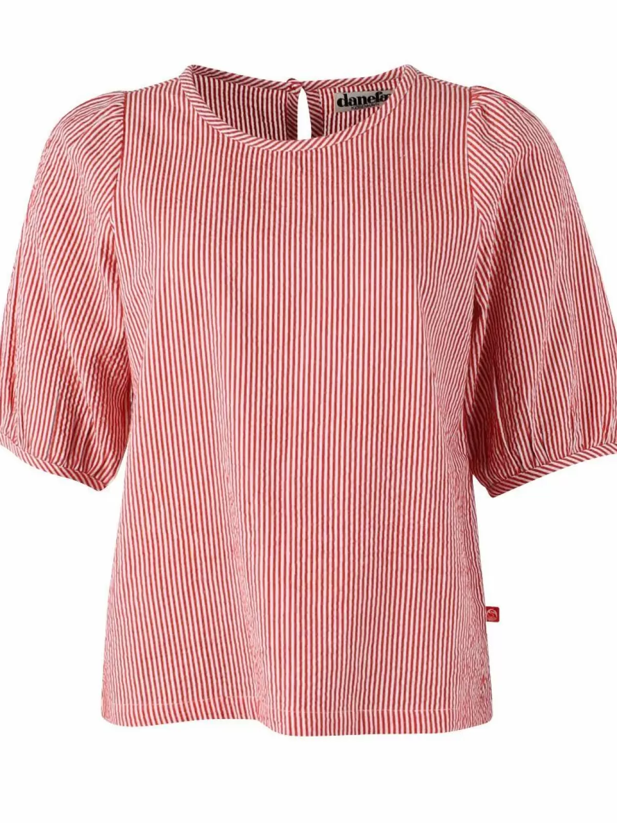 Danefæ Blusen>Daneprosecco Searsucker Shirt Bright Red/Chalk