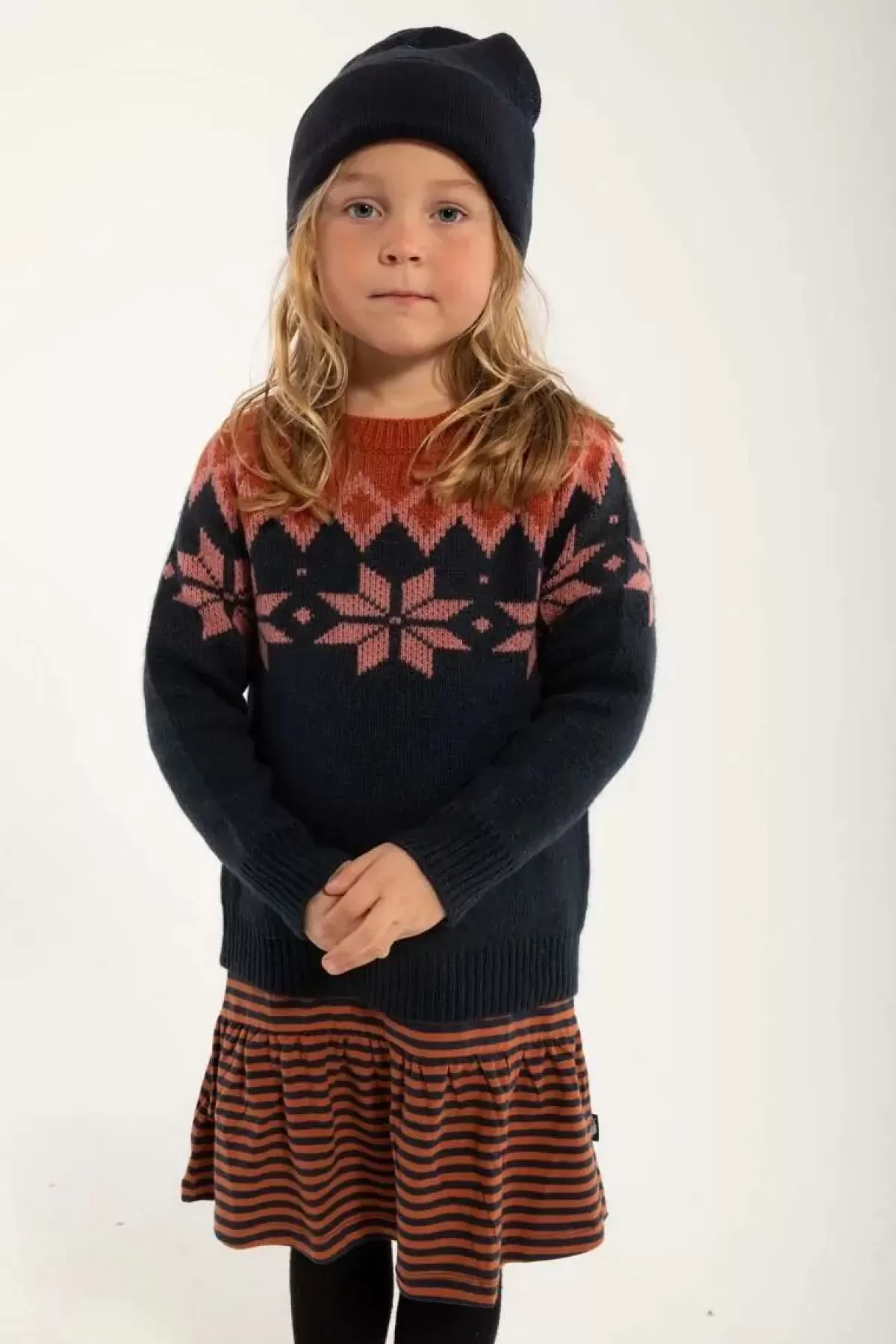 Cheap Danepulk Sweater Dk Navy/Old Rose/Brick Kinder Alles Aus Strick