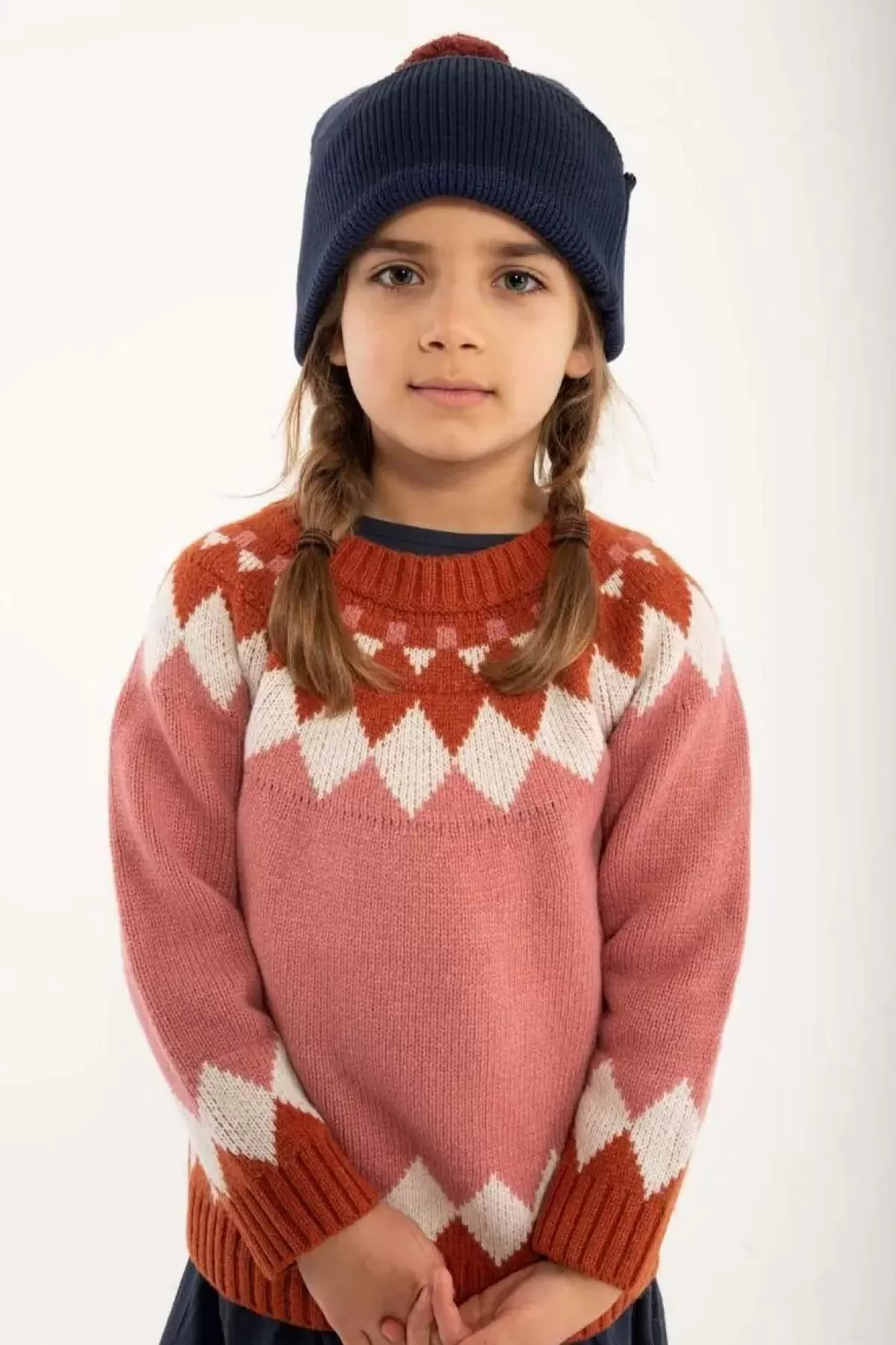 Store Danepulk Sweater Old Rose/Brick/Chalk Kinder Alles Aus Strick