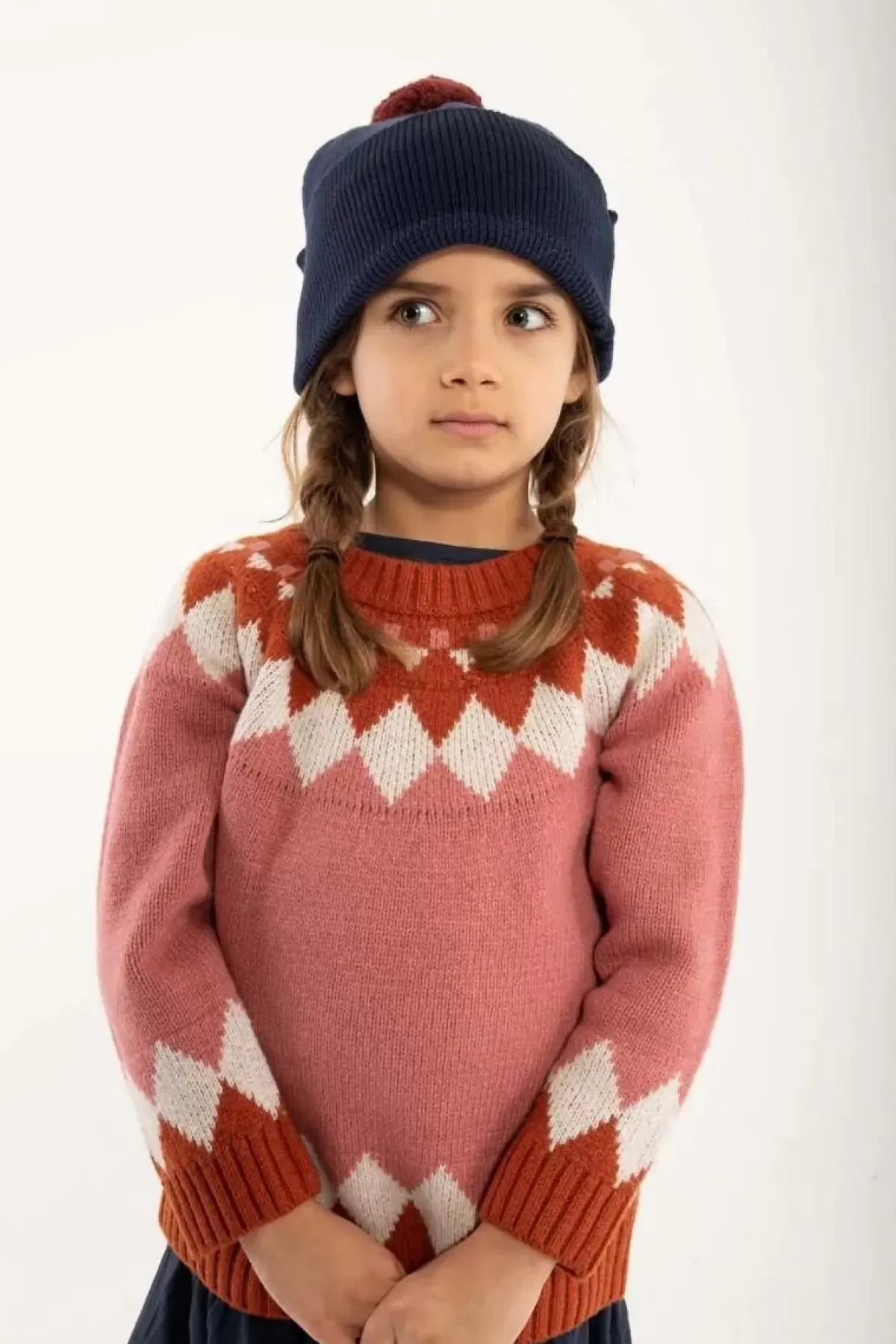 Store Danepulk Sweater Old Rose/Brick/Chalk Kinder Alles Aus Strick