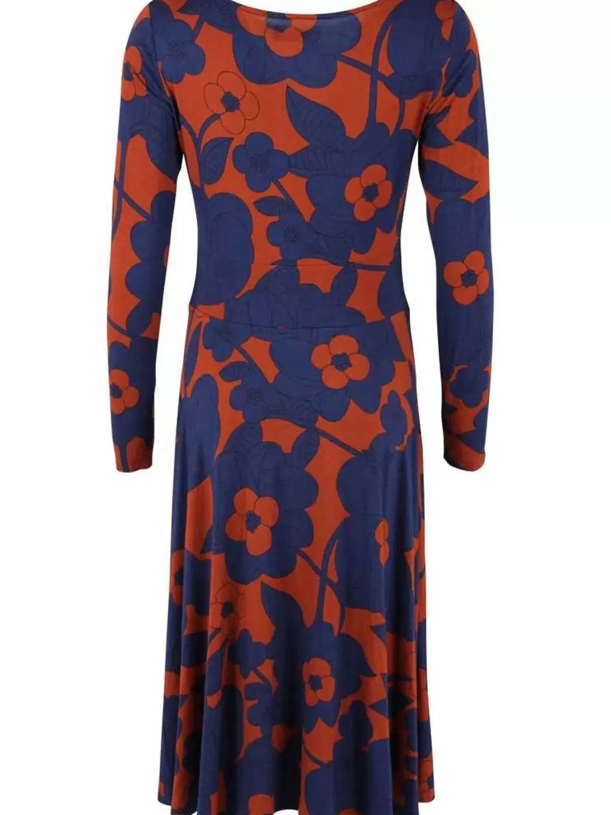 Danefæ Kleider>Danesigrid Viscose Dress Deep Marine/Rust Bloom Boom