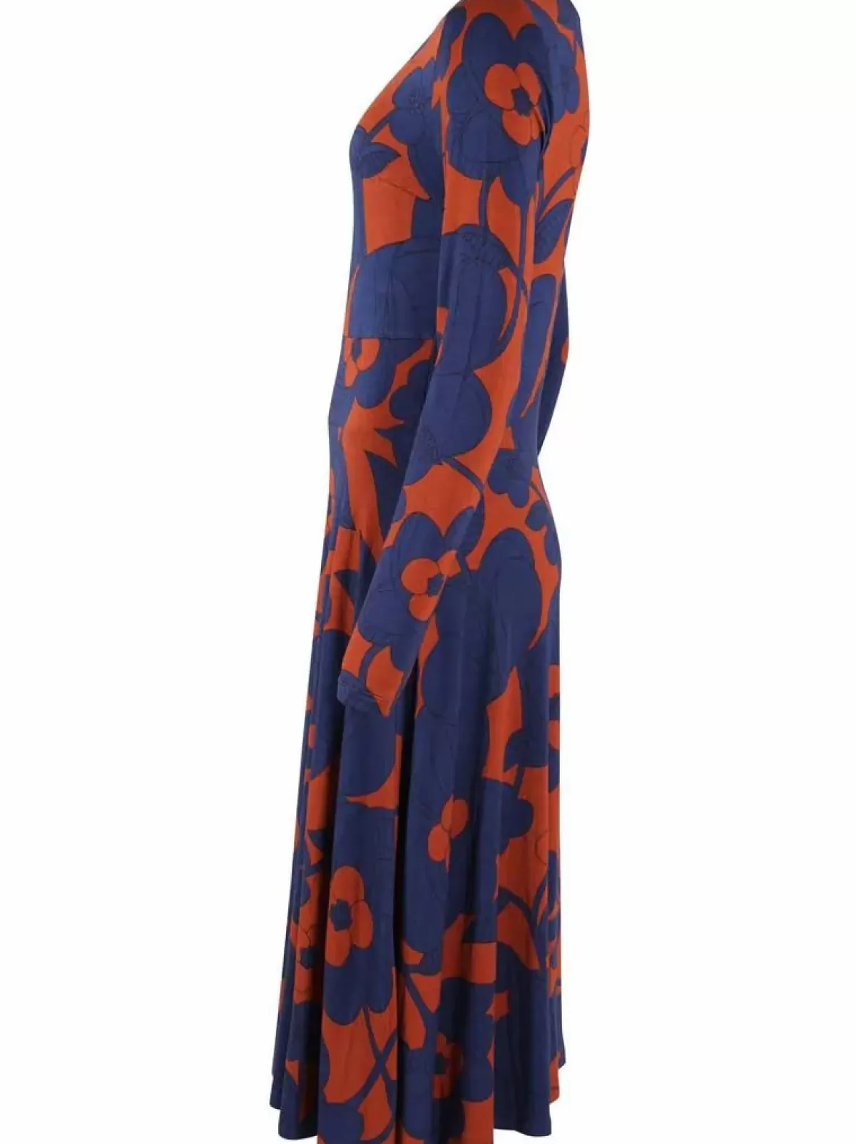 Danefæ Kleider>Danesigrid Viscose Dress Deep Marine/Rust Bloom Boom