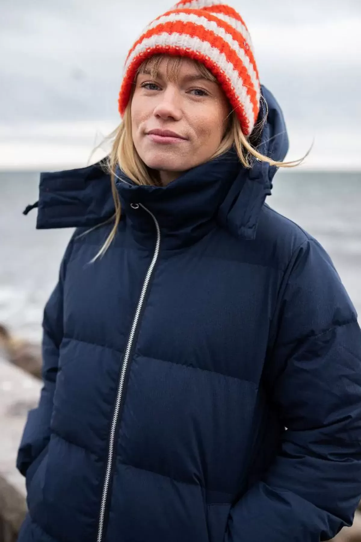 Danefæ Mützen/Hute>Danesofty Beanie Bright Red/Chalk