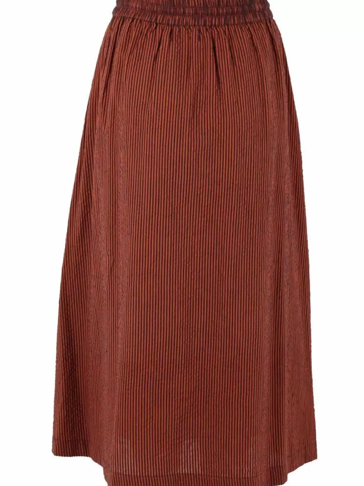 Danefæ Röcke>Danespresso Searsucker Skirt Rust/Dark Navy