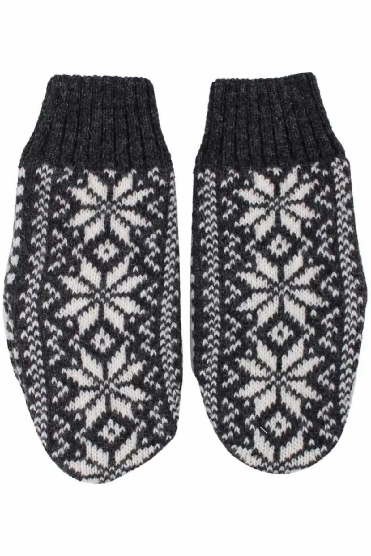 Danefæ Handschuhe>Danestay Warm Wool Mittens Dk Grey/White